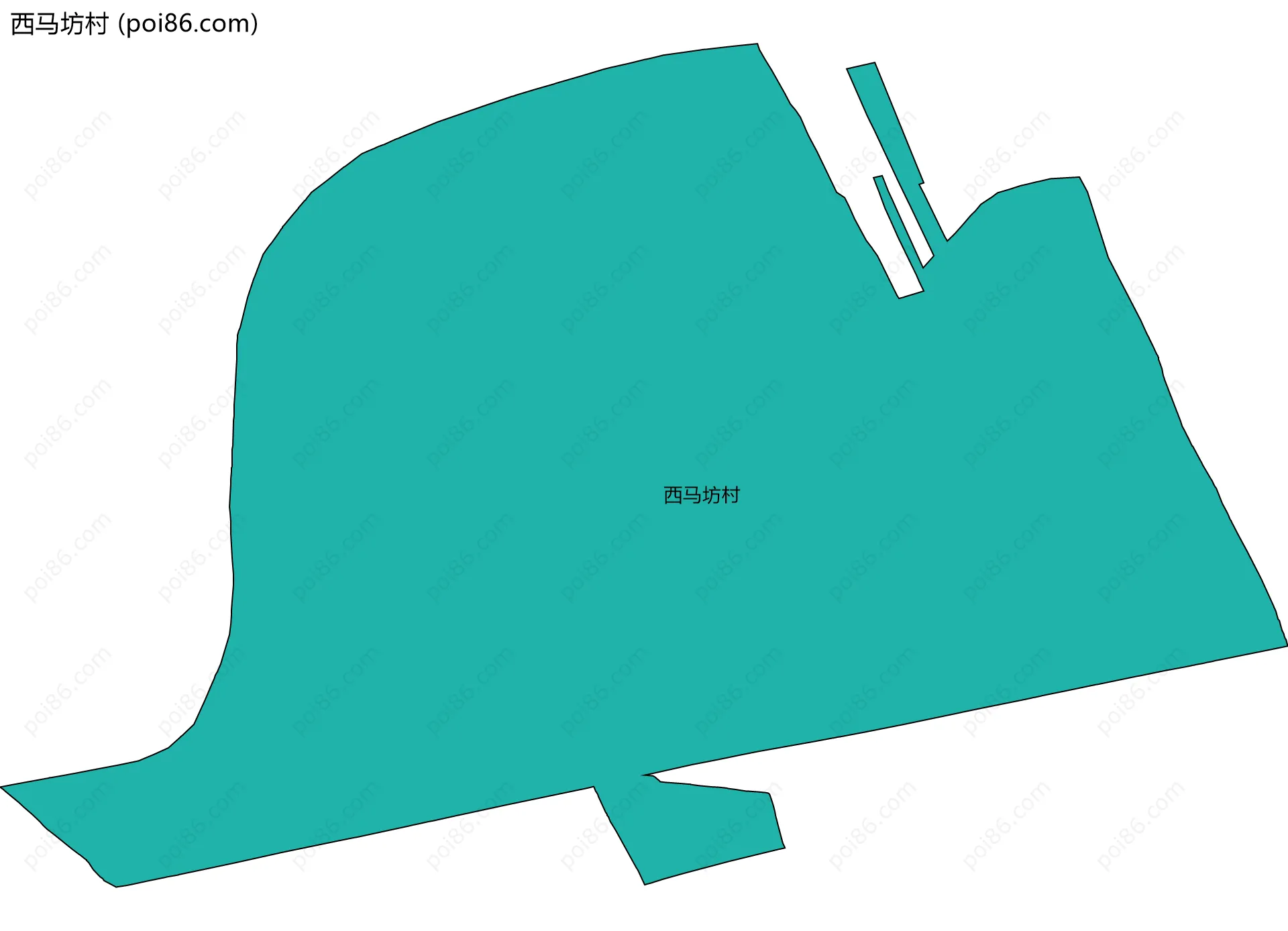 西马坊村边界地图