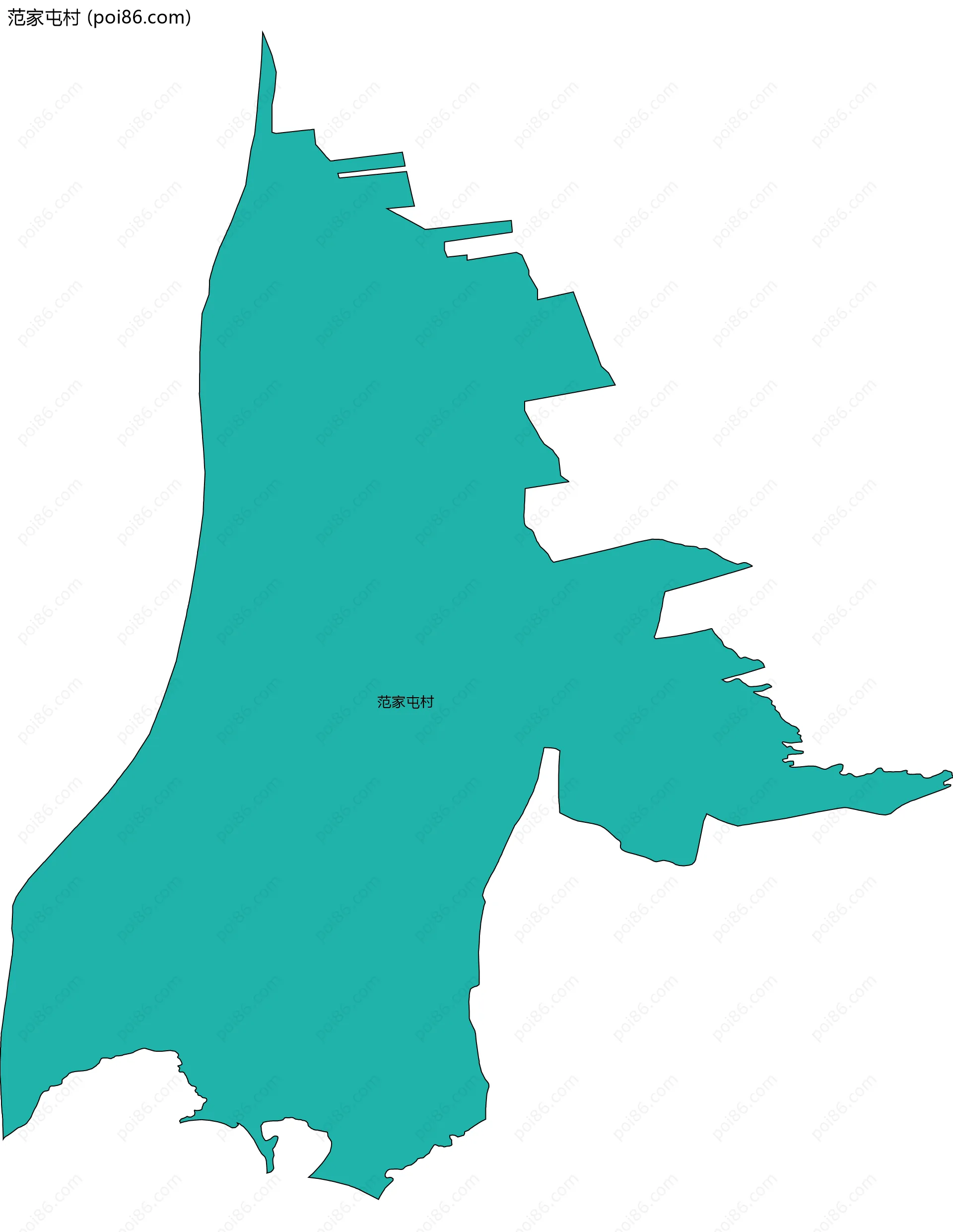 范家屯村边界地图