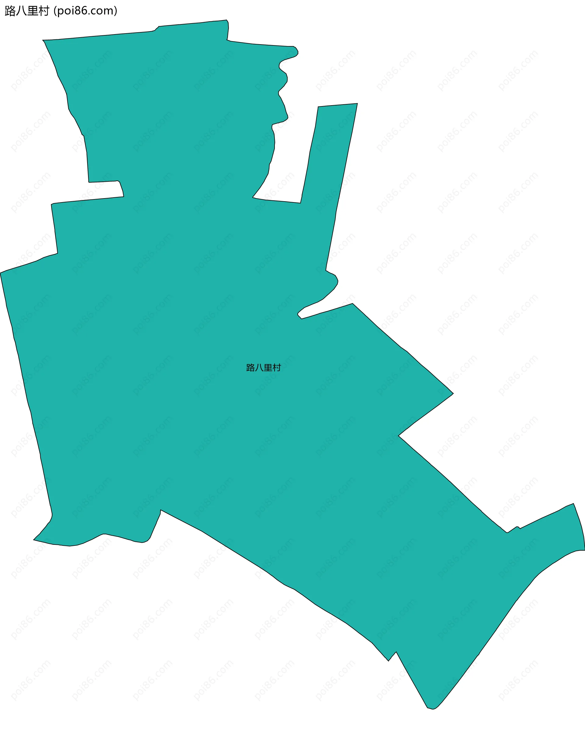 路八里村边界地图