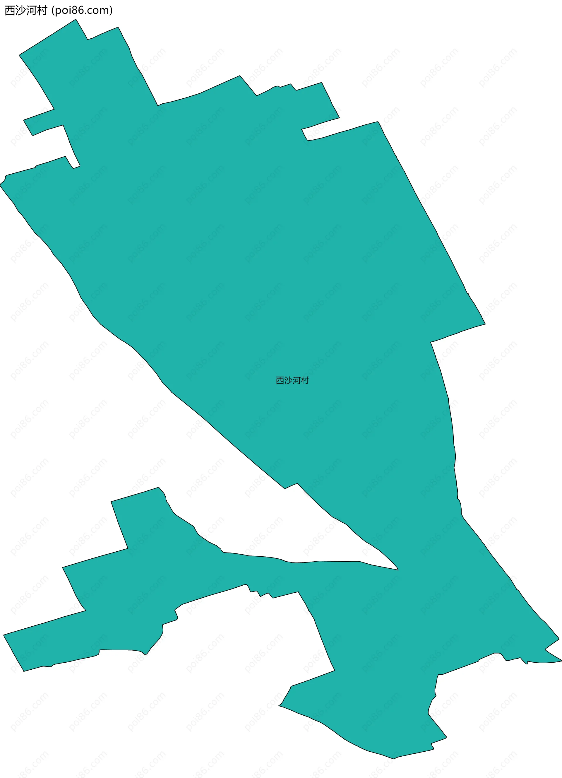 西沙河村边界地图
