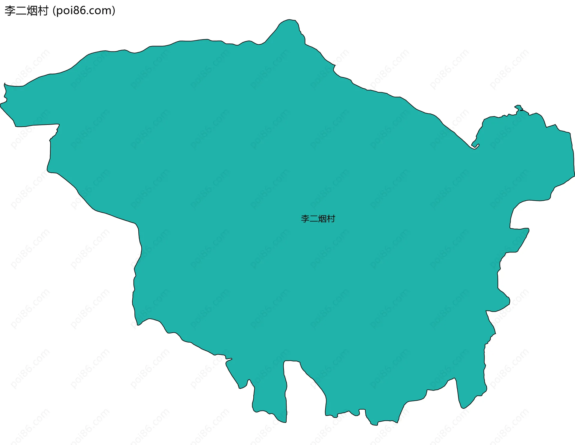 李二烟村边界地图