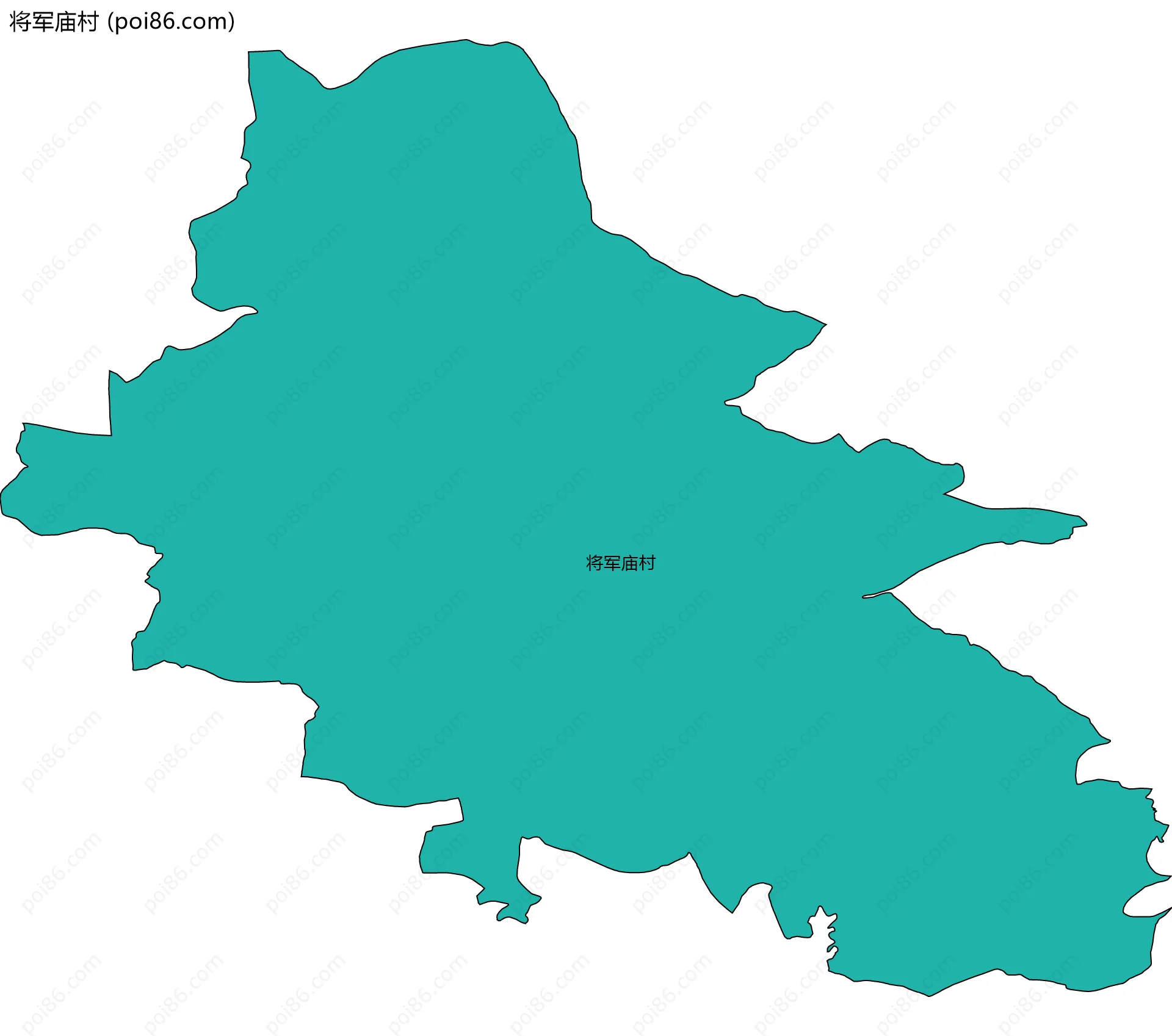 将军庙村边界地图