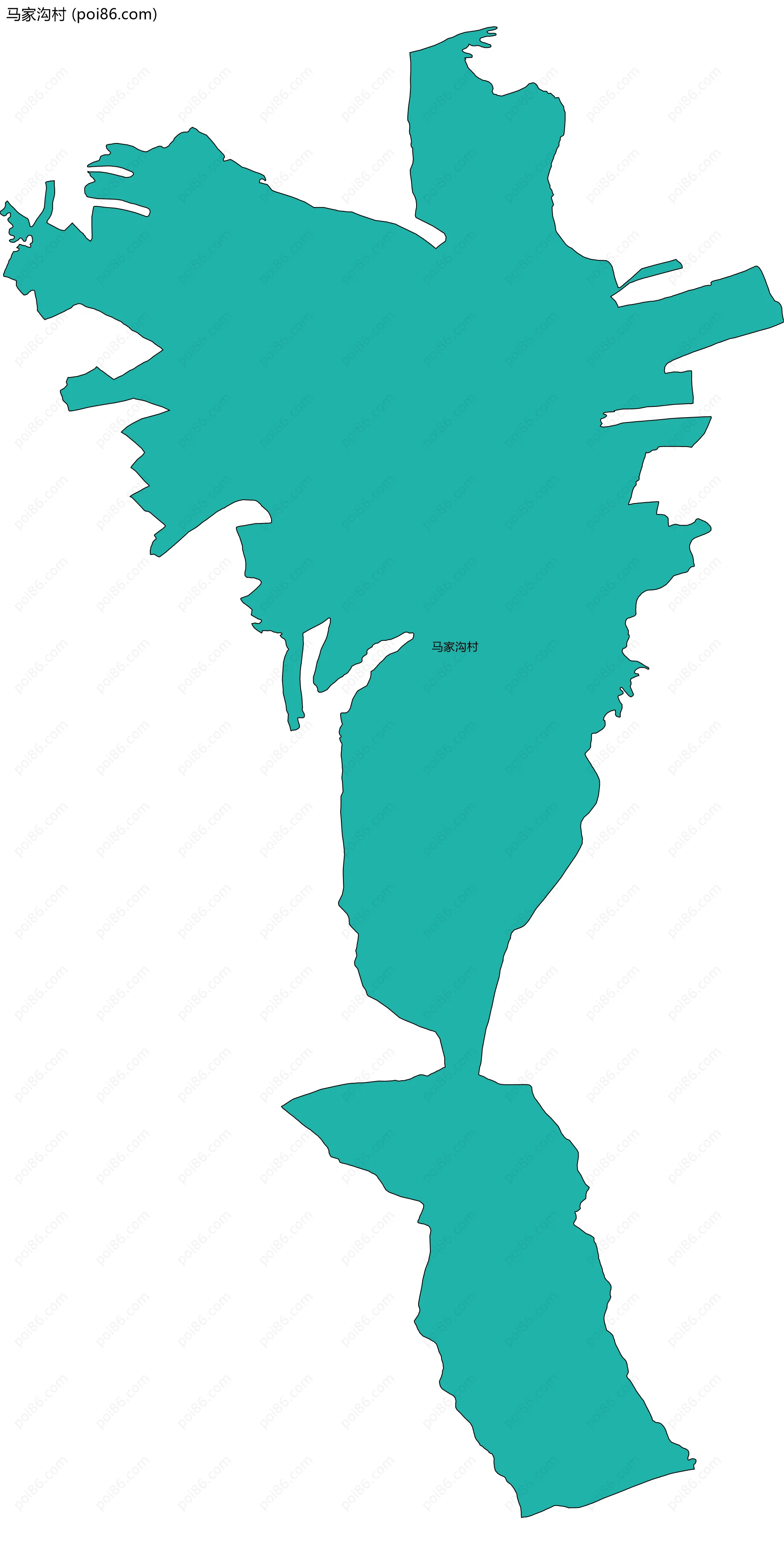 马家沟村边界地图