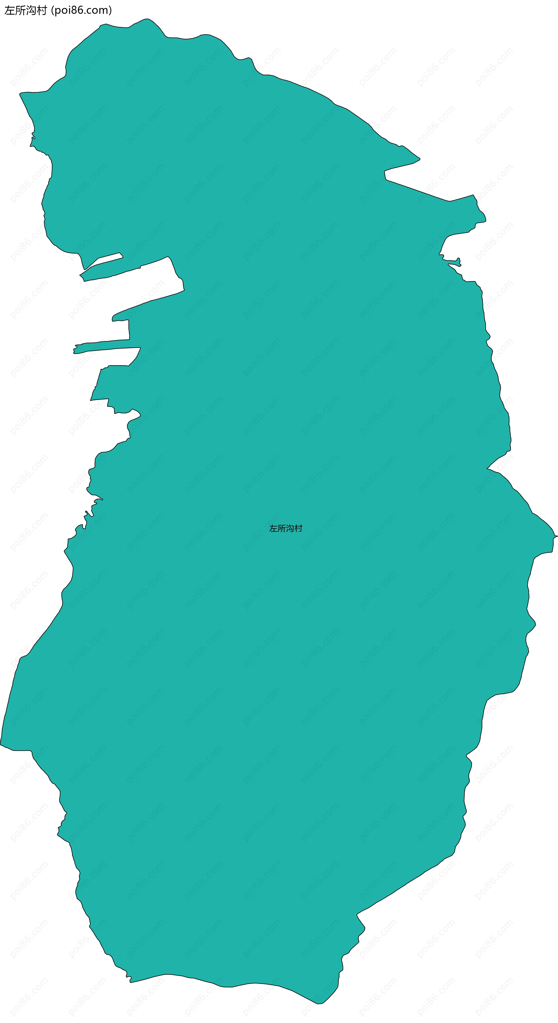 左所沟村边界地图