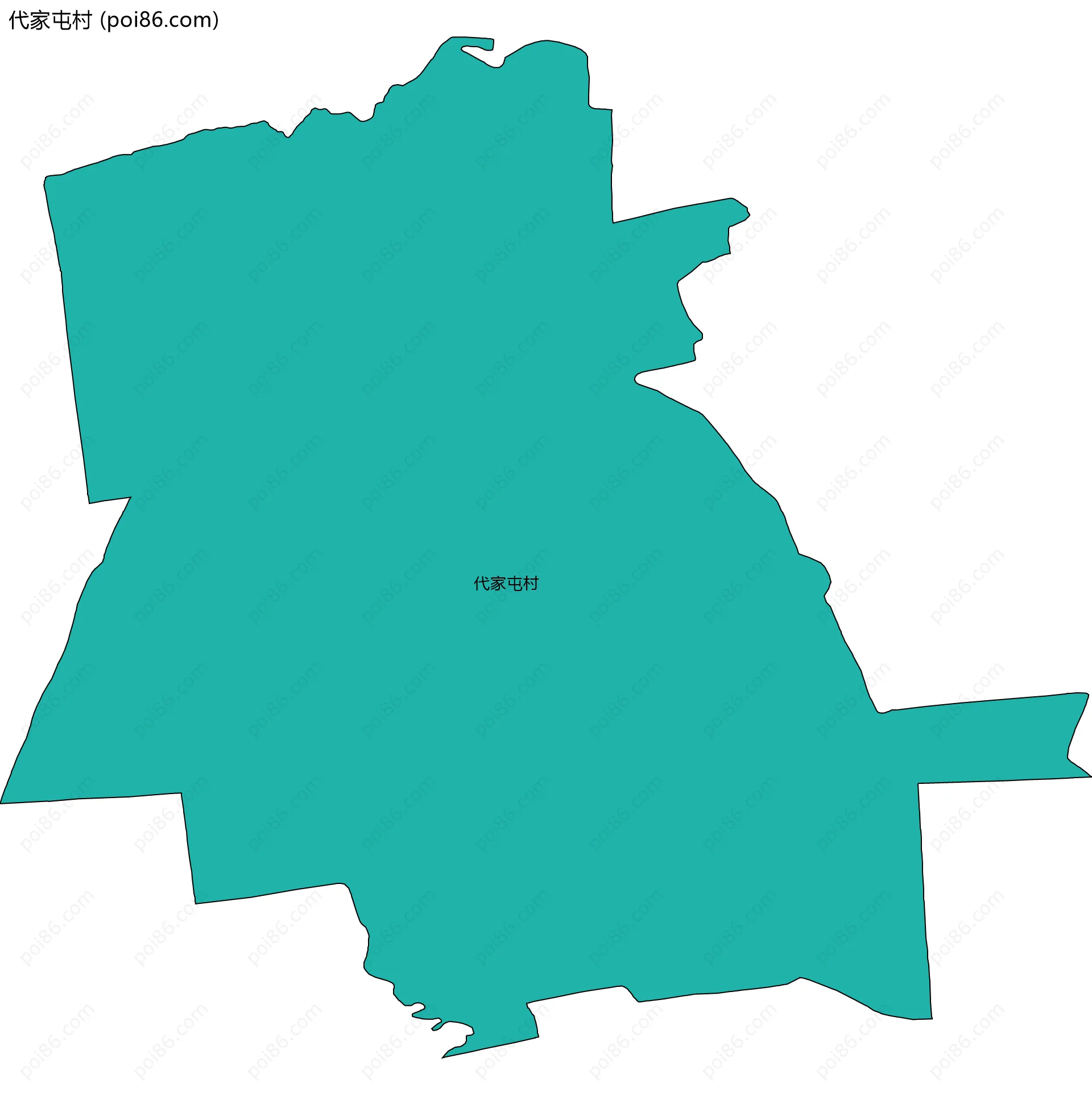 代家屯村边界地图