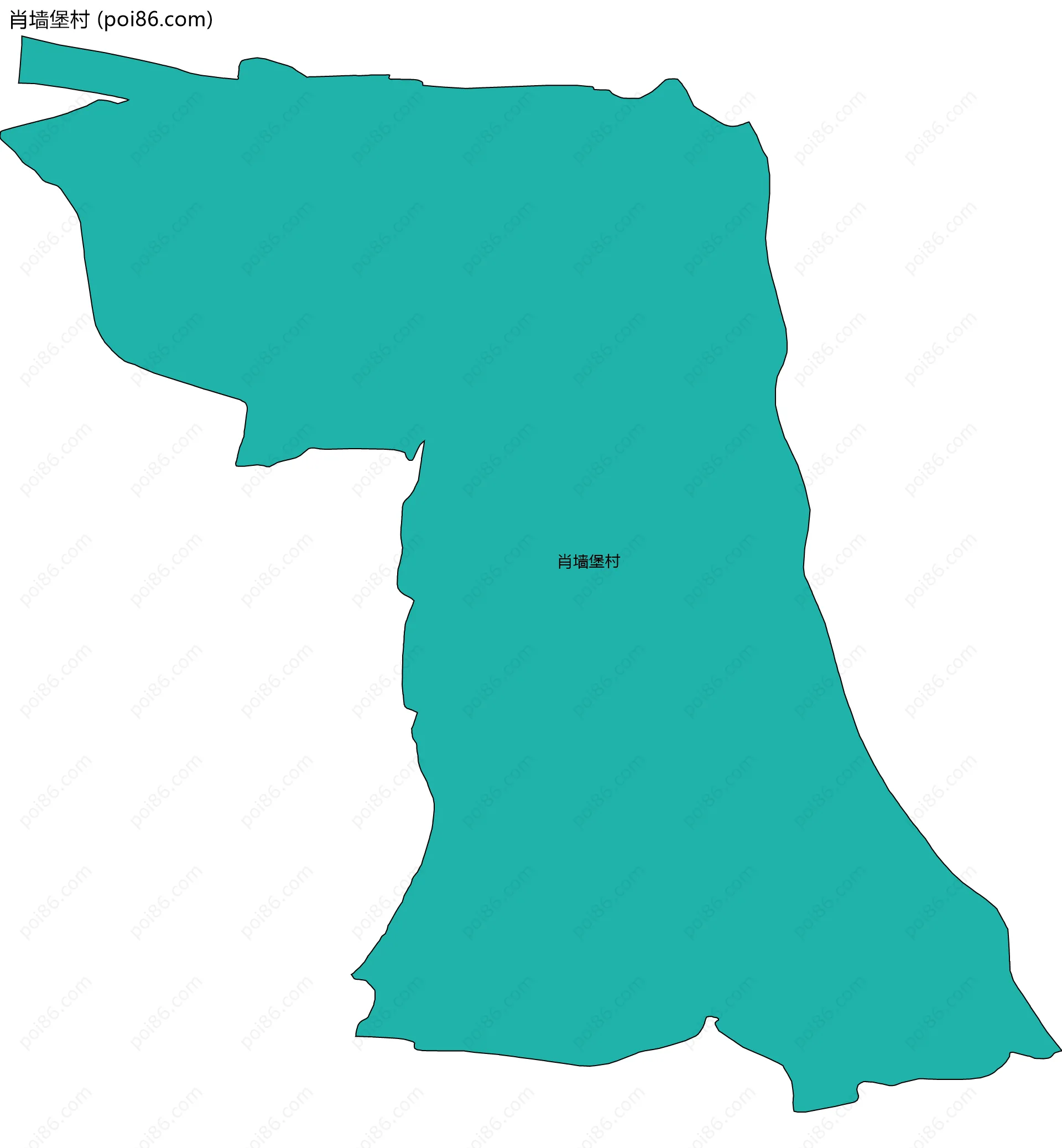 肖墙堡村边界地图