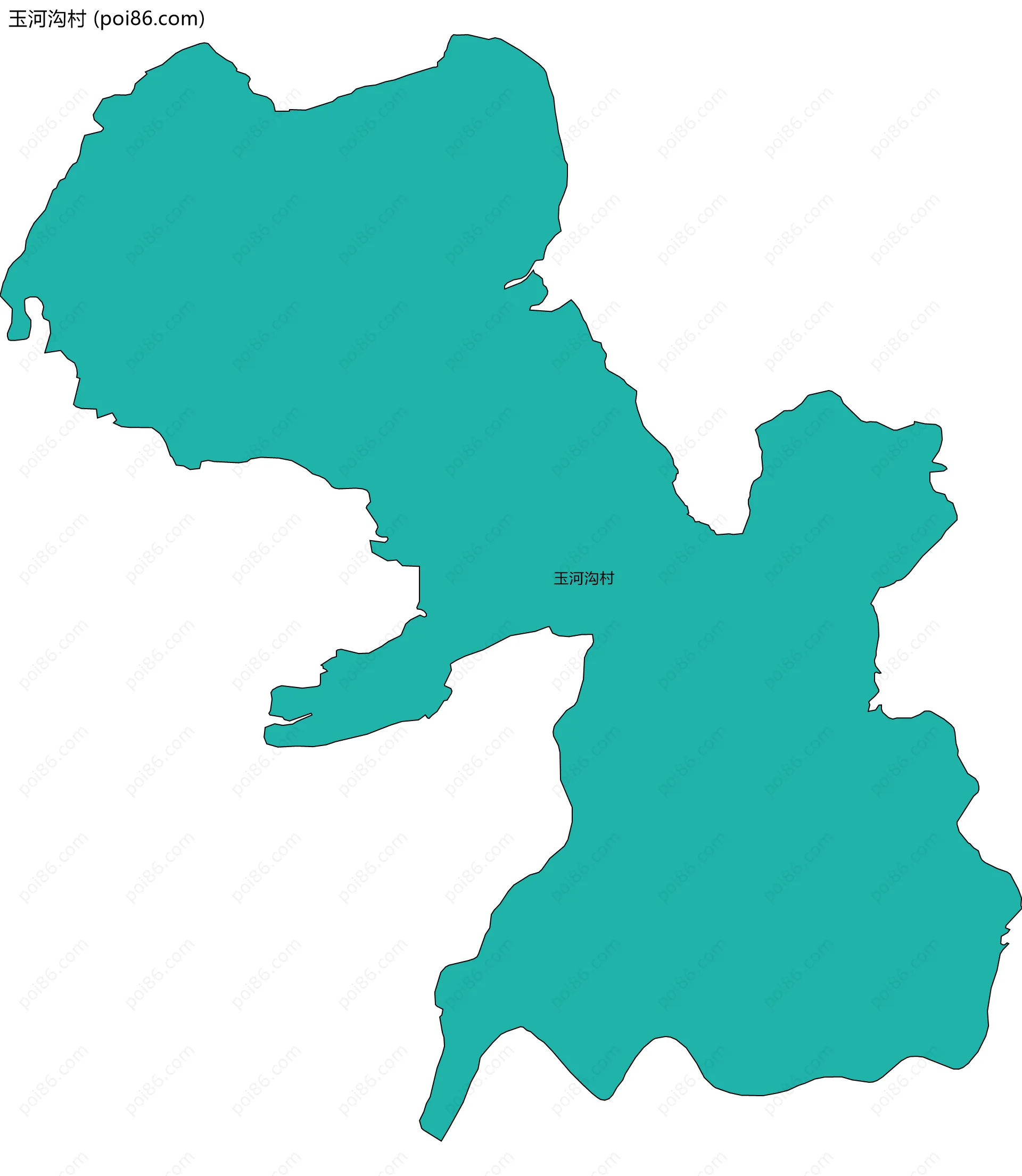 玉河沟村边界地图