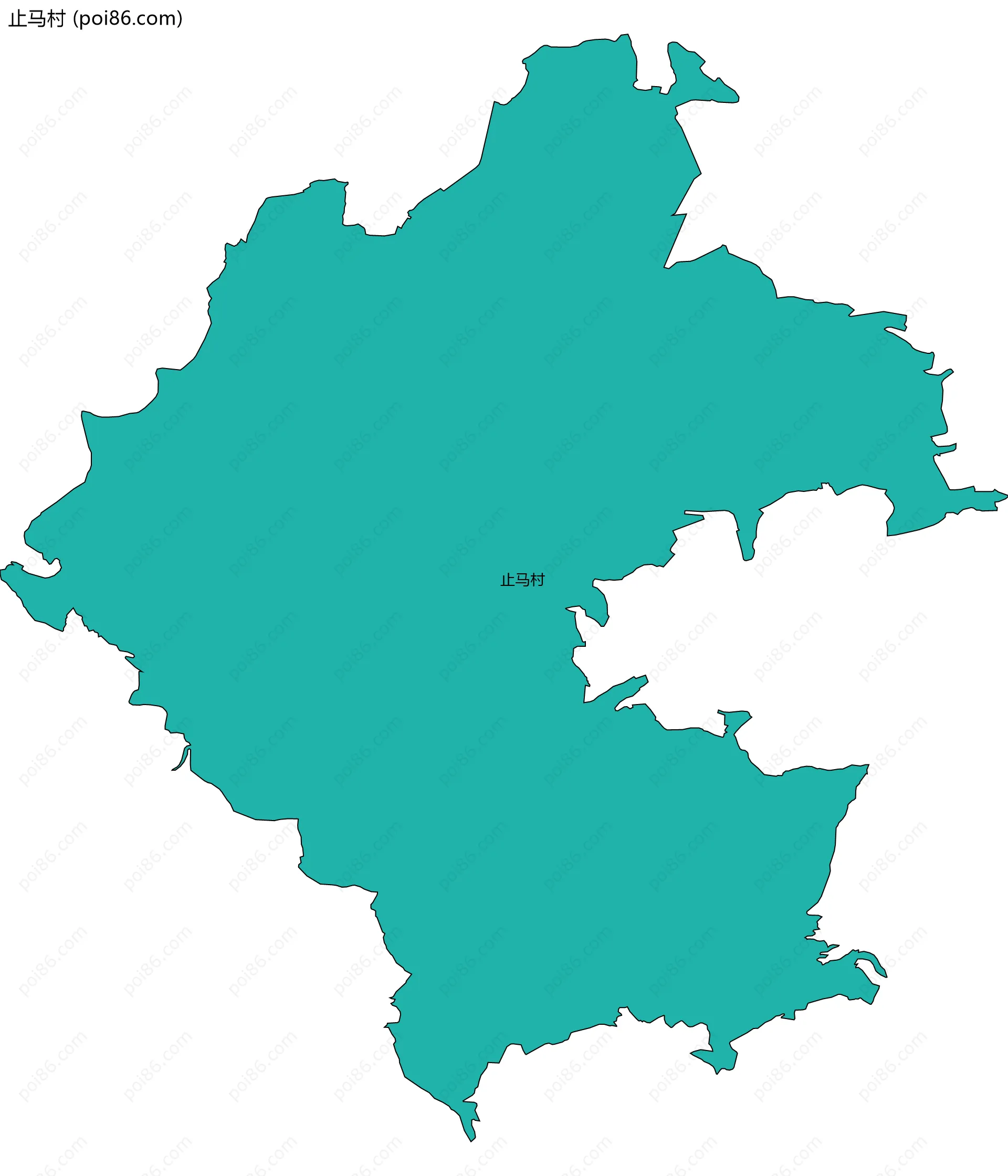 止马村边界地图