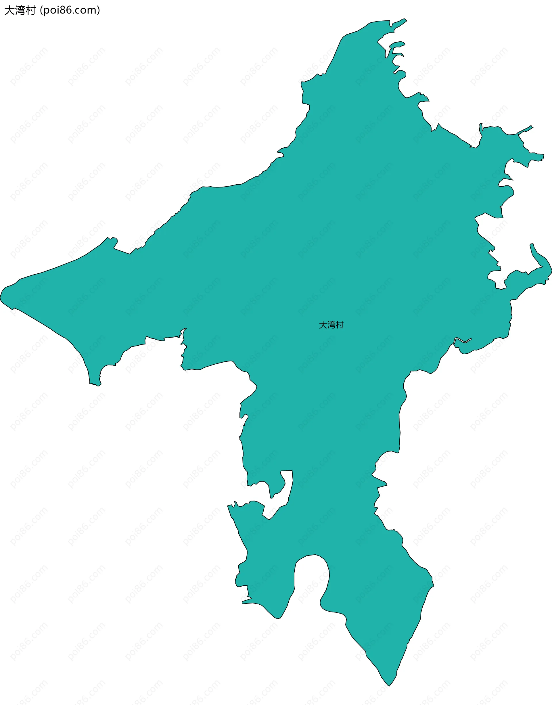 大湾村边界地图