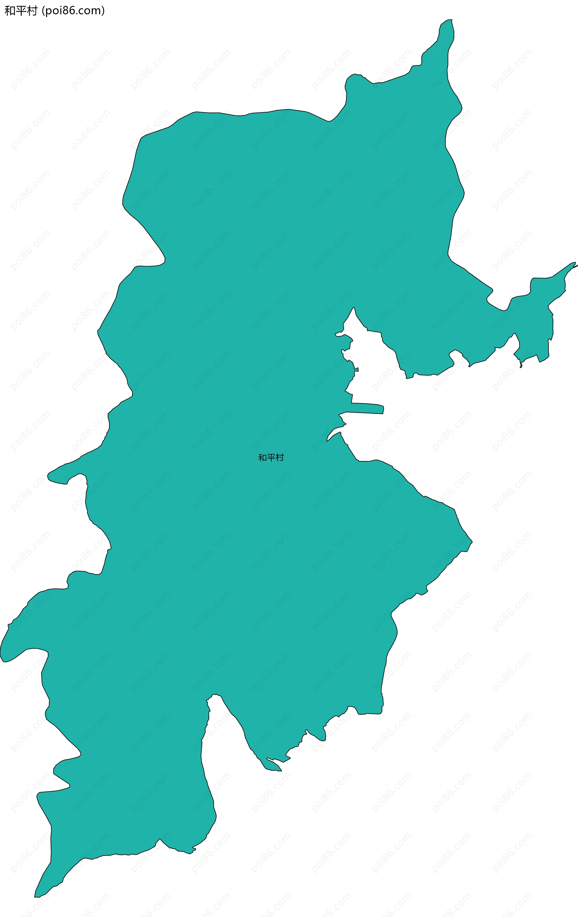 和平村边界地图