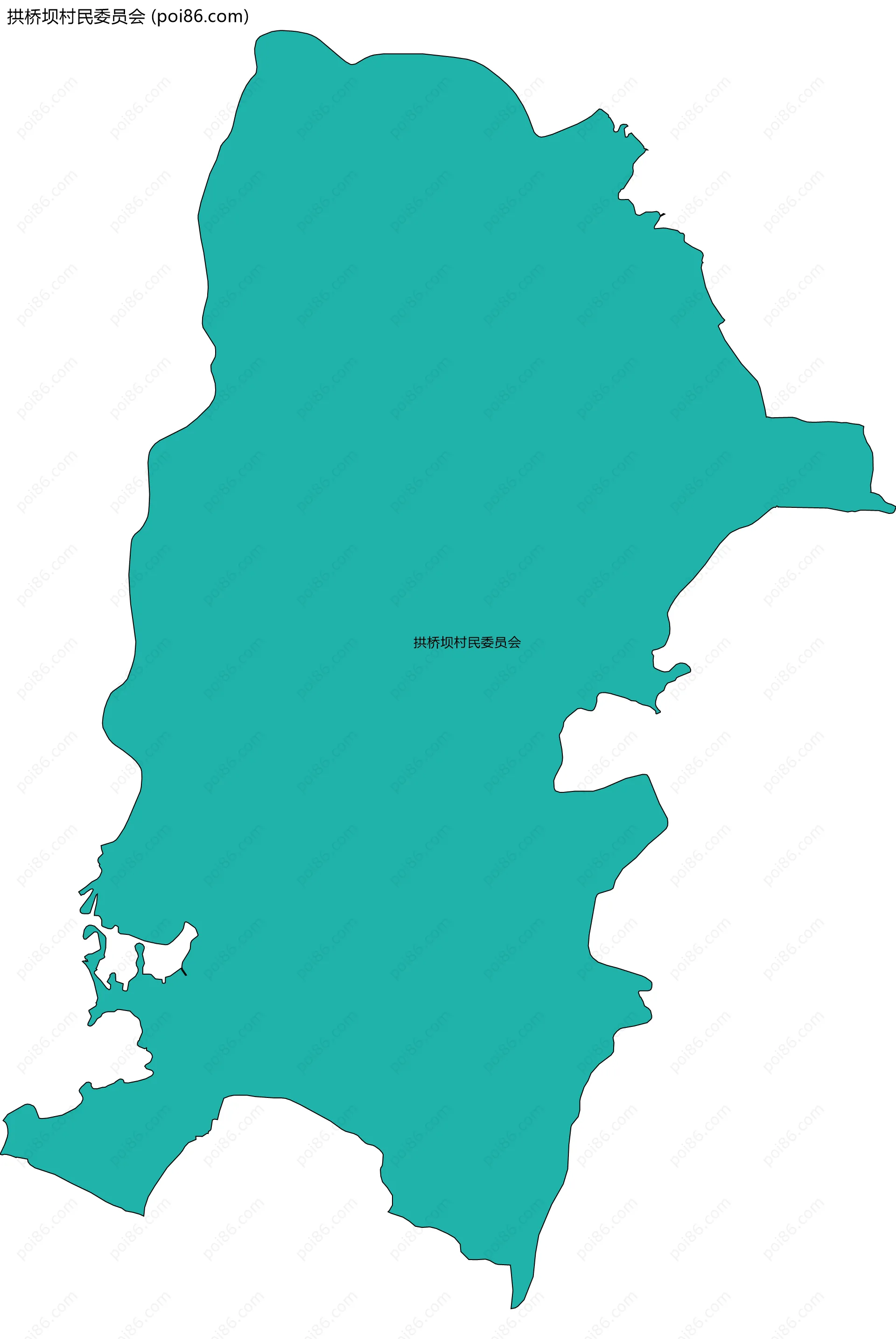 拱桥坝村民委员会边界地图