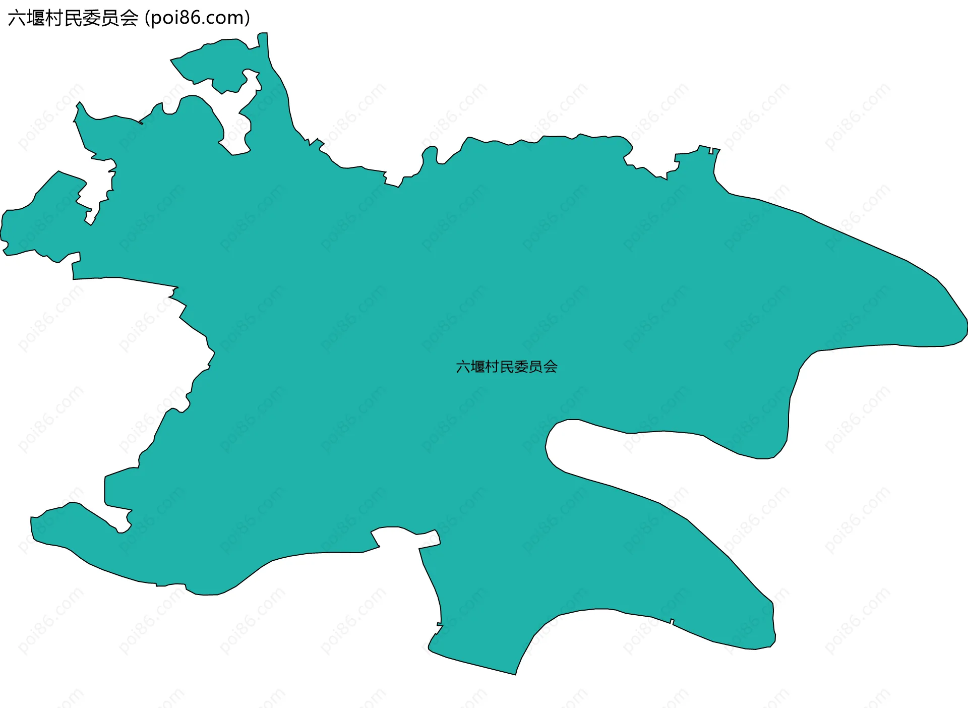 六堰村民委员会边界地图