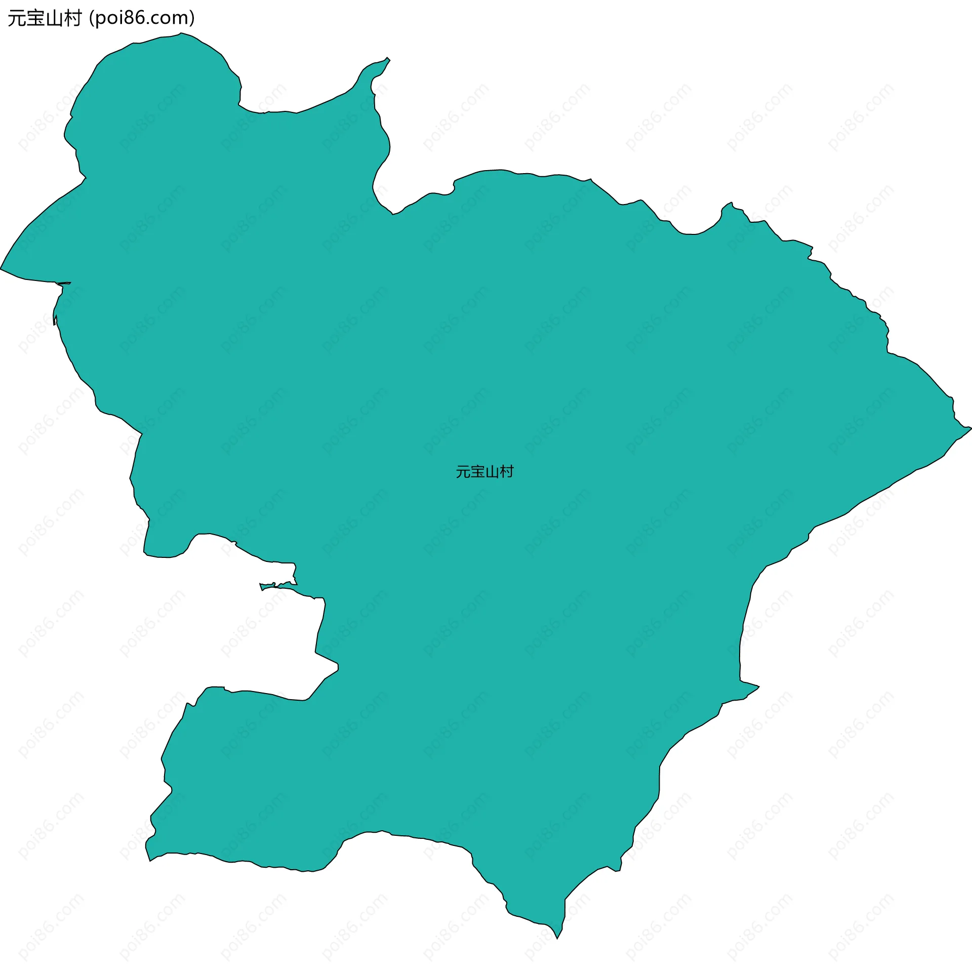 元宝山村边界地图