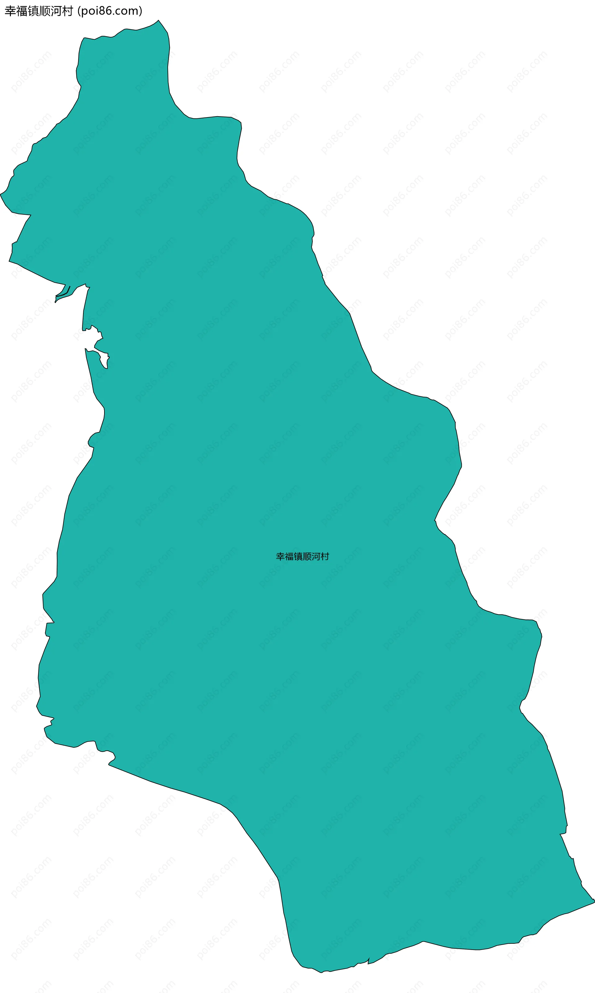 幸福镇顺河村边界地图