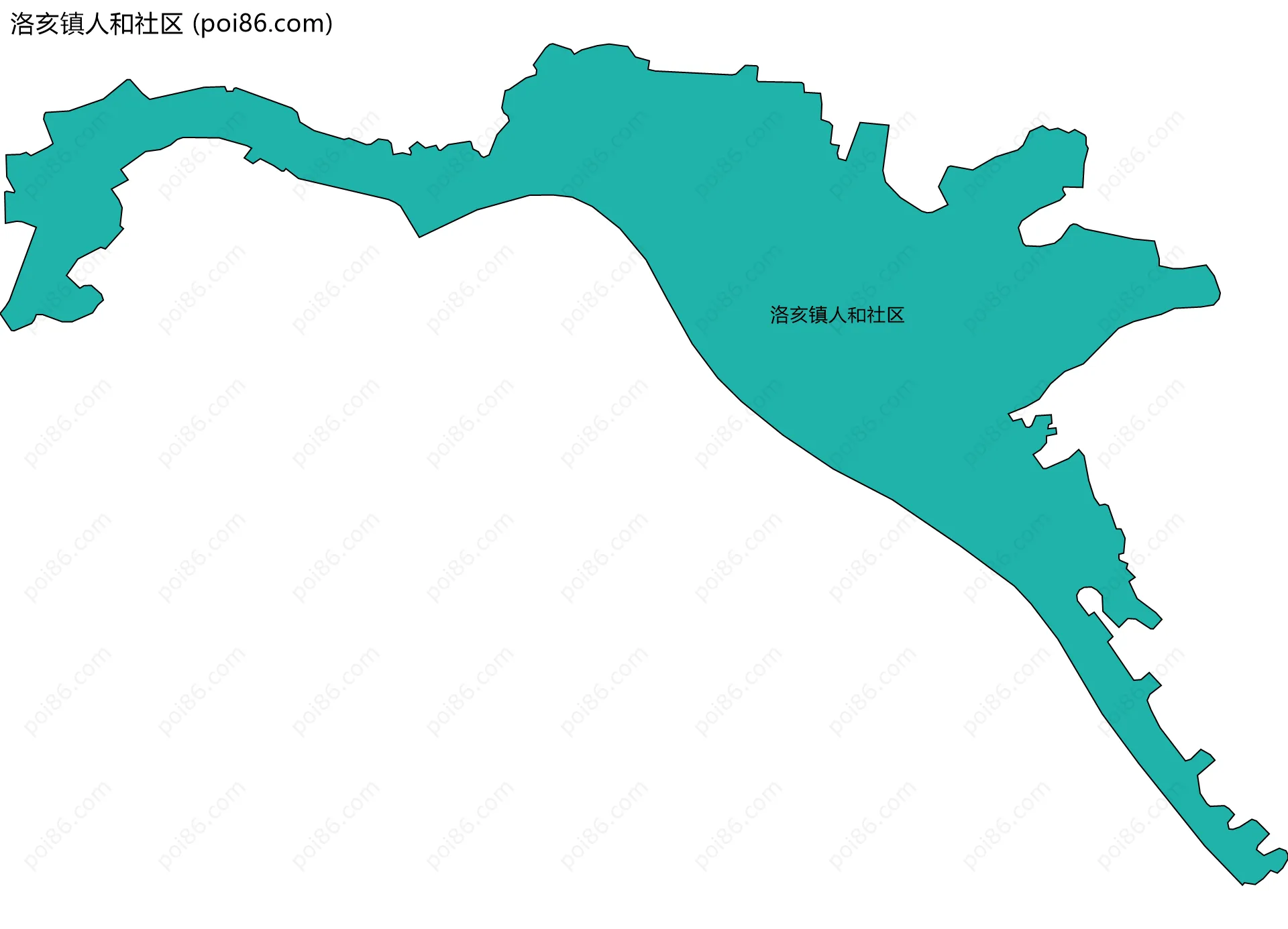 洛亥镇人和社区边界地图