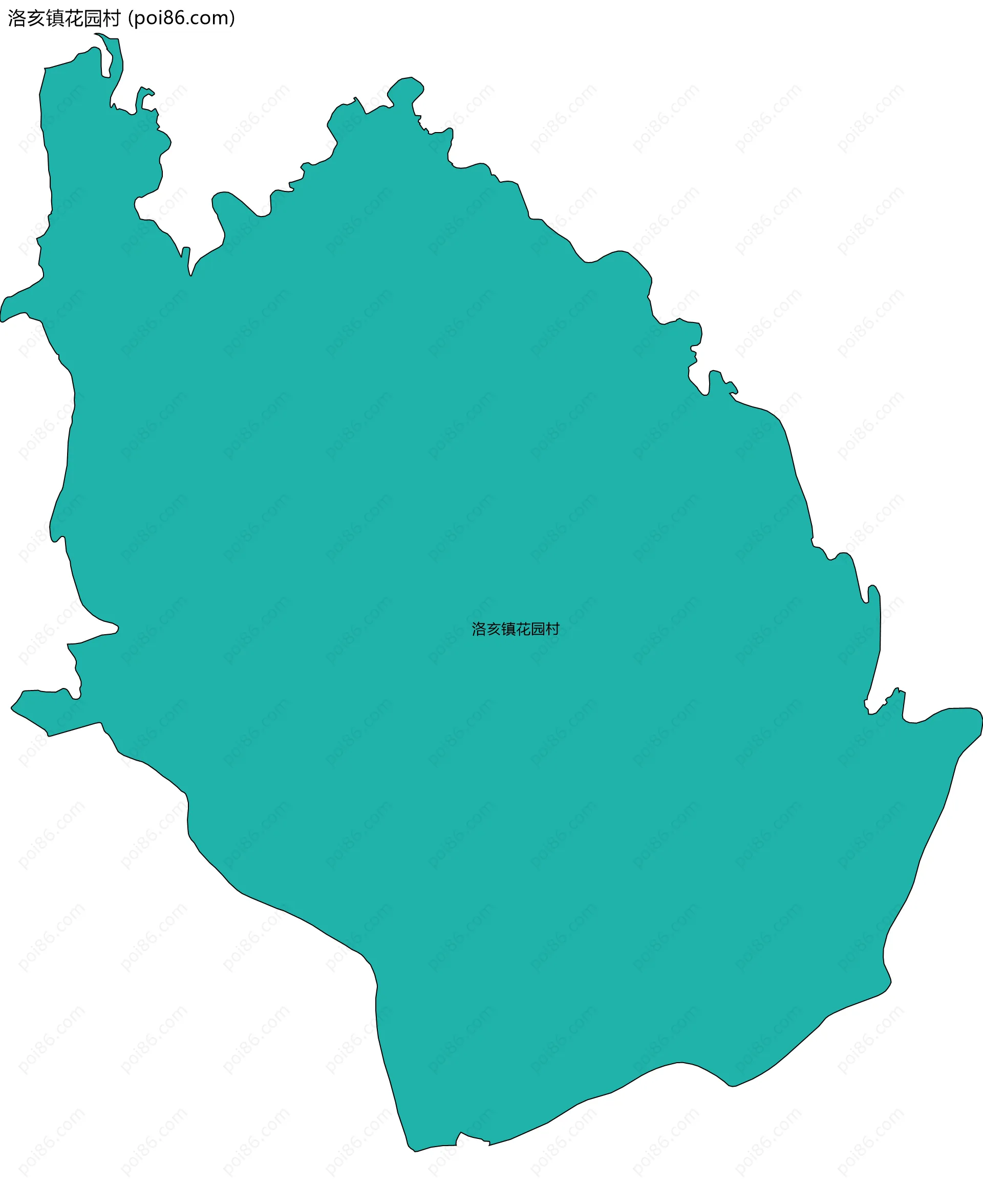 洛亥镇花园村边界地图