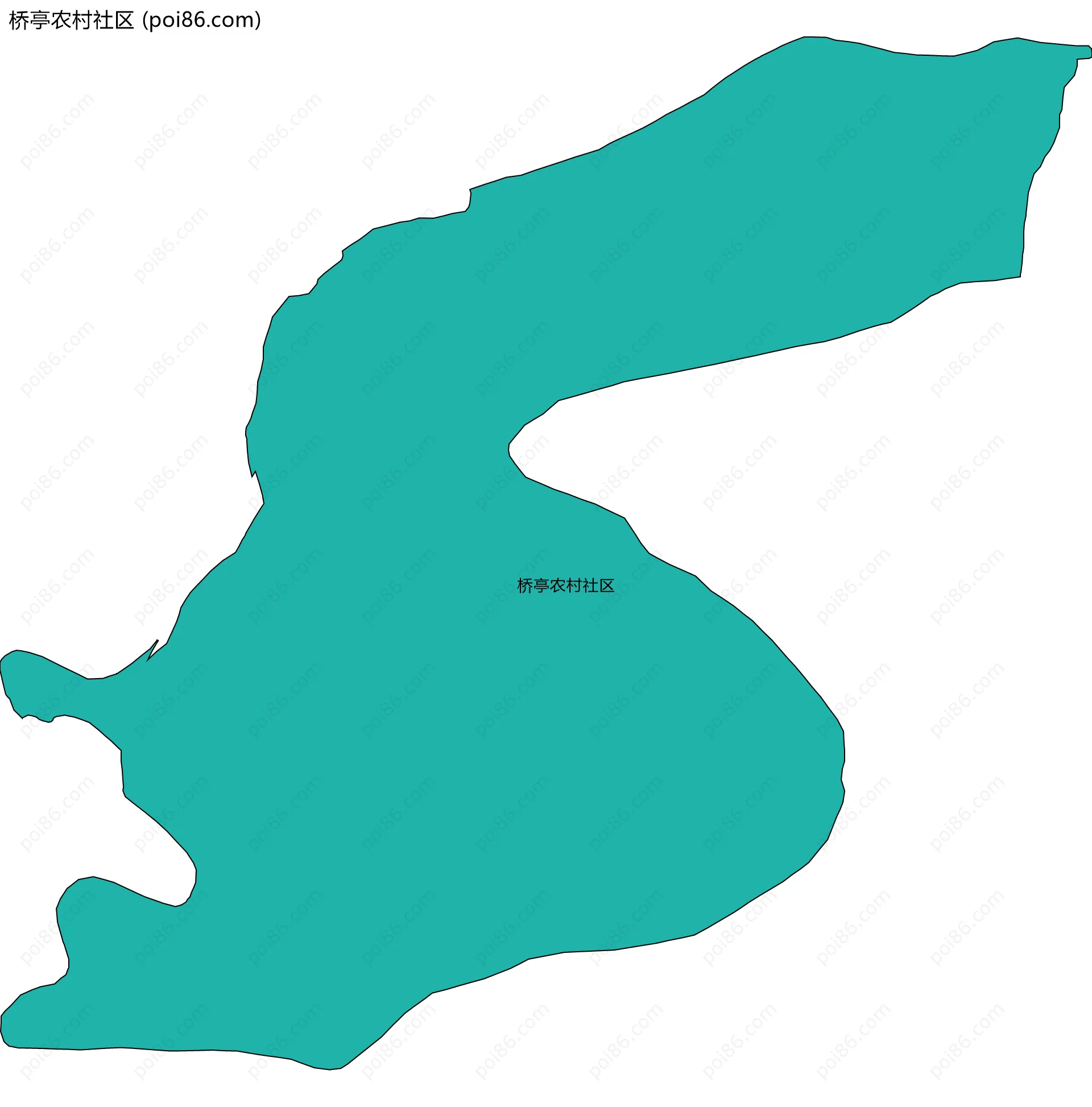 桥亭农村社区边界地图