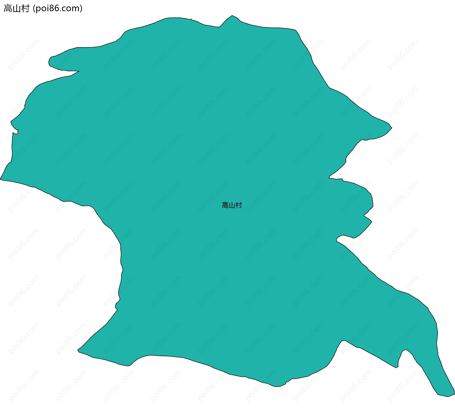 高山村边界地图