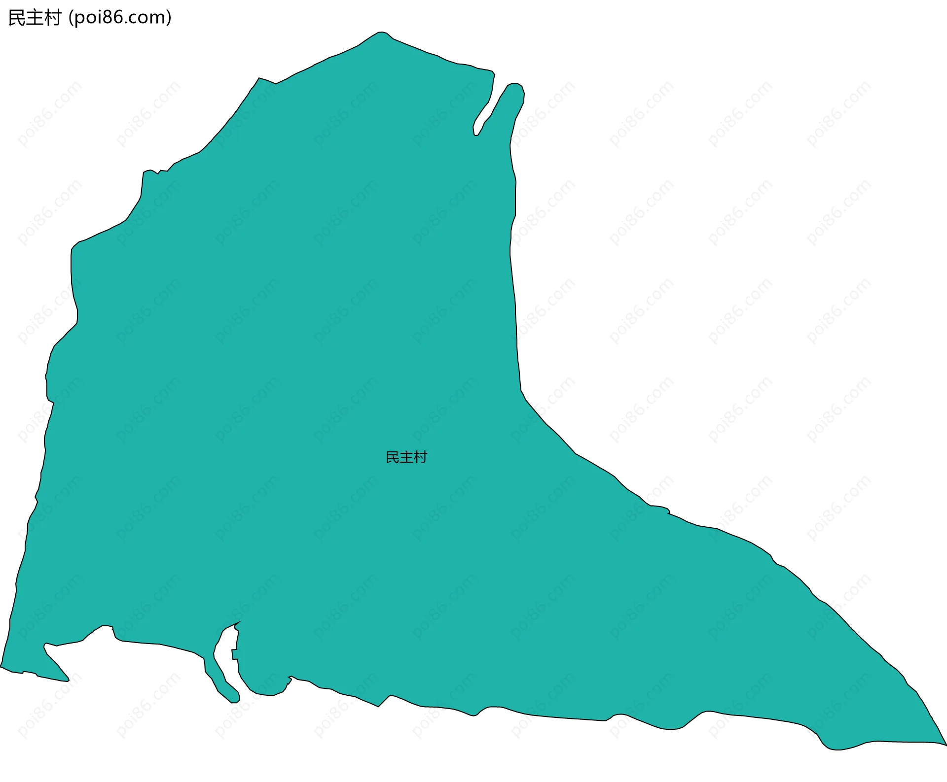 民主村边界地图