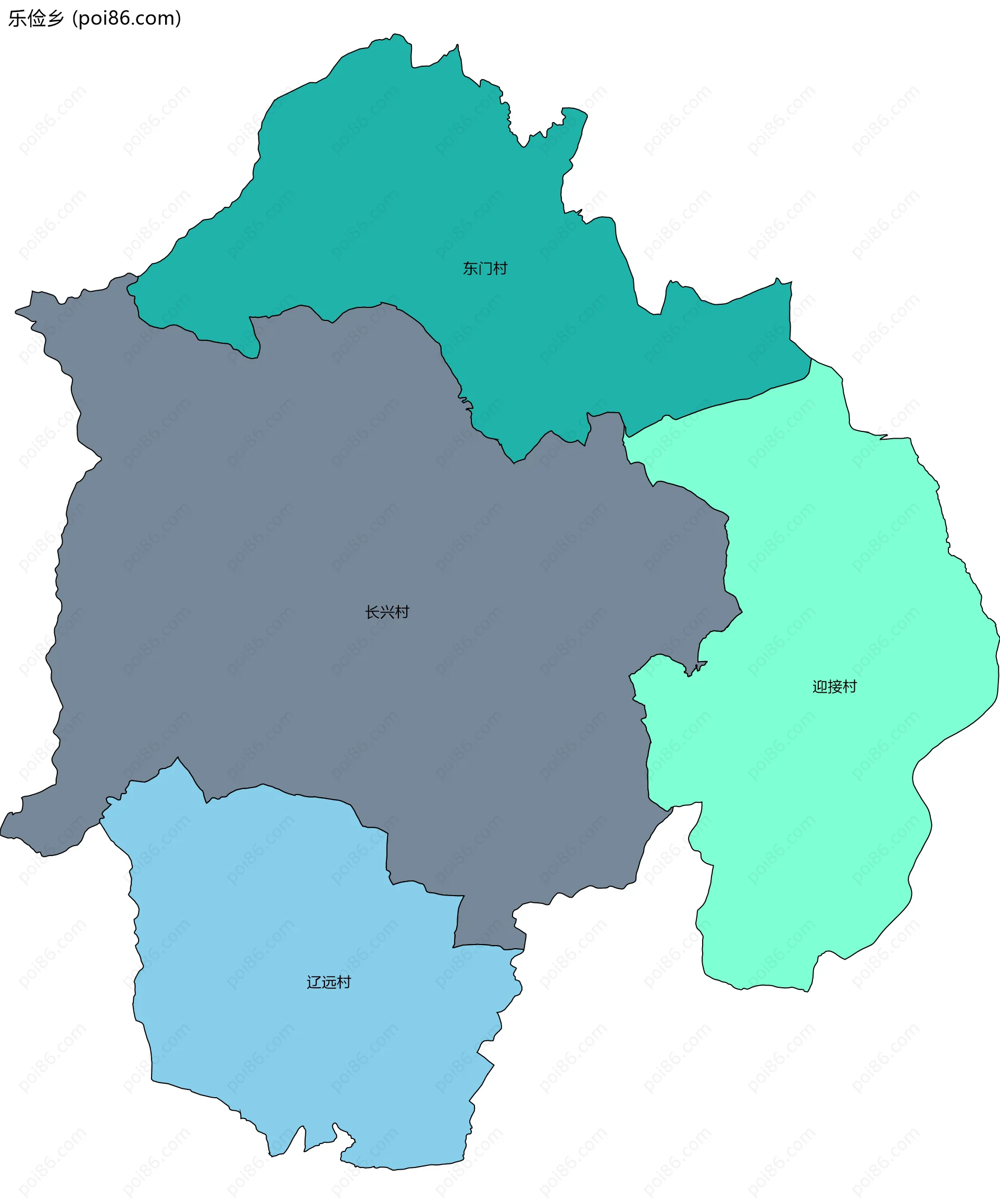 乐俭乡边界地图(五级行政区划)