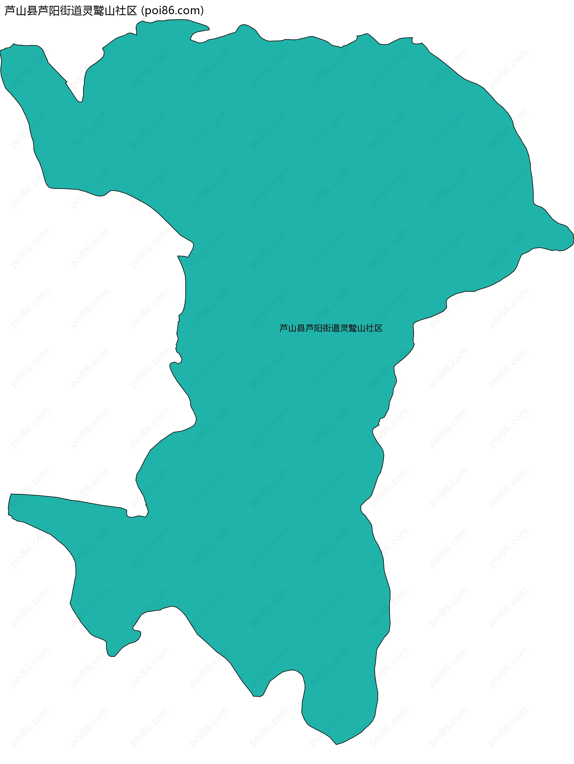 芦山县芦阳街道灵鹫山社区边界地图