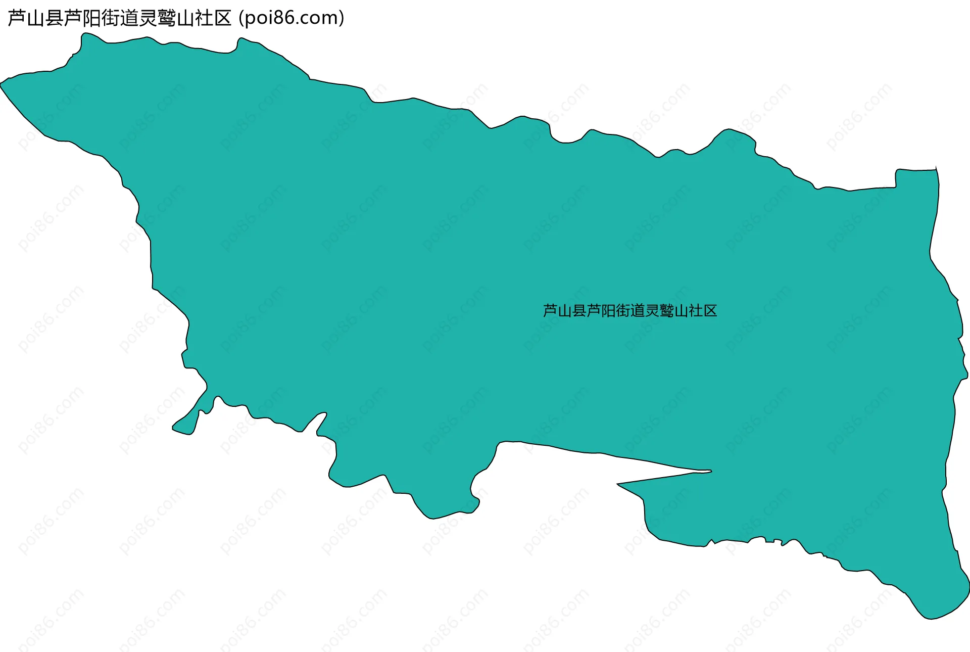 芦山县芦阳街道灵鹫山社区边界地图