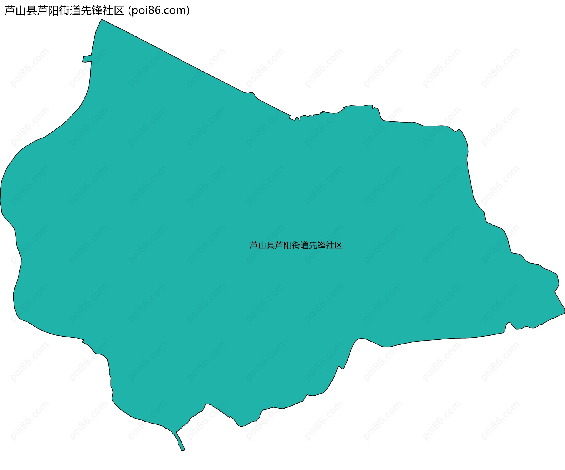 芦山县芦阳街道先锋社区边界地图