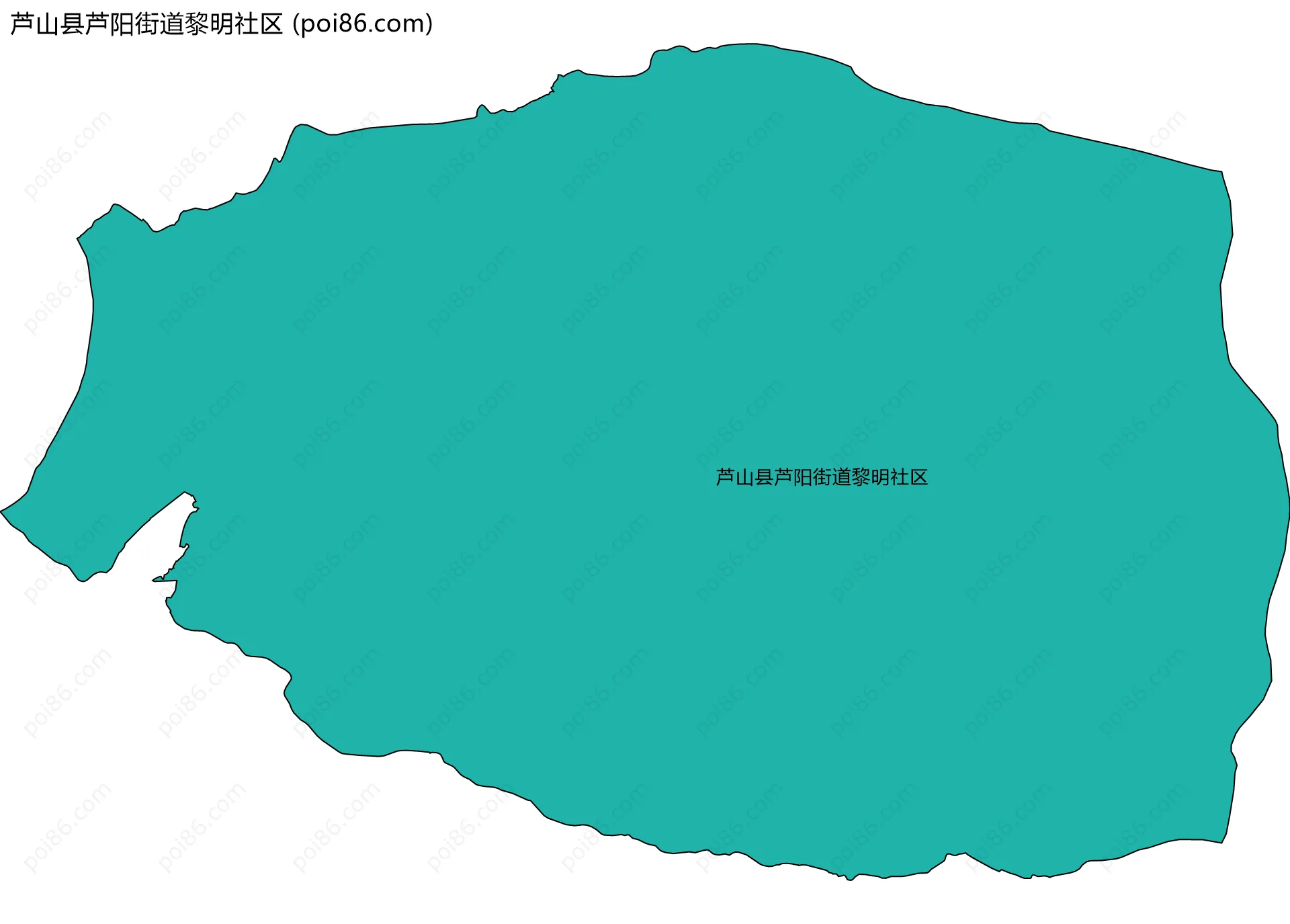 芦山县芦阳街道黎明社区边界地图