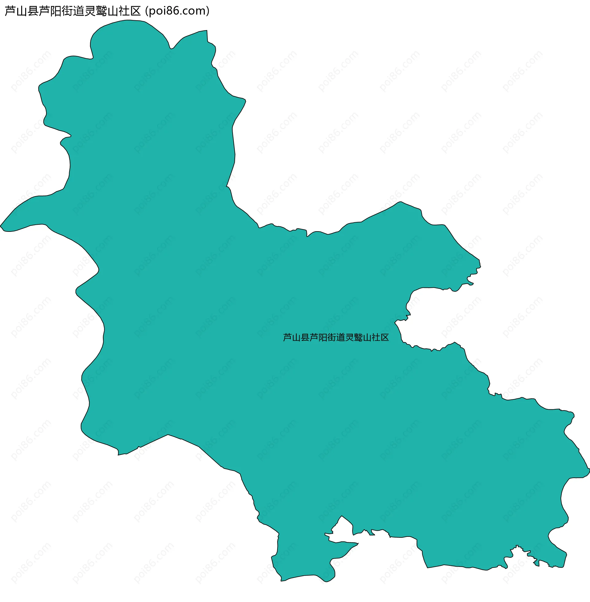 芦山县芦阳街道灵鹫山社区边界地图