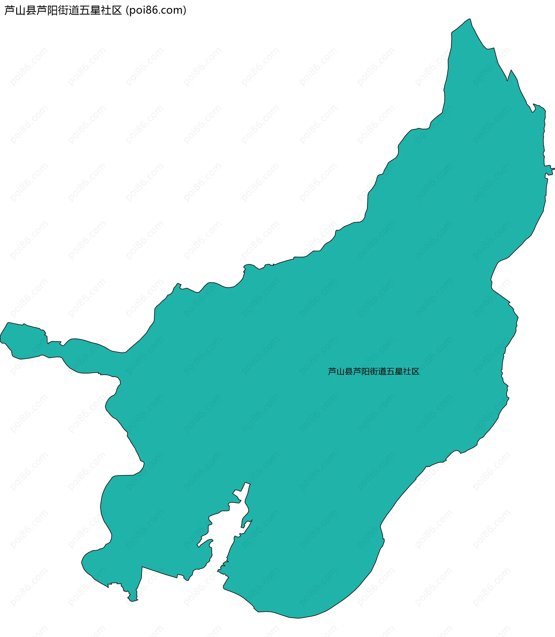 芦山县芦阳街道五星社区边界地图