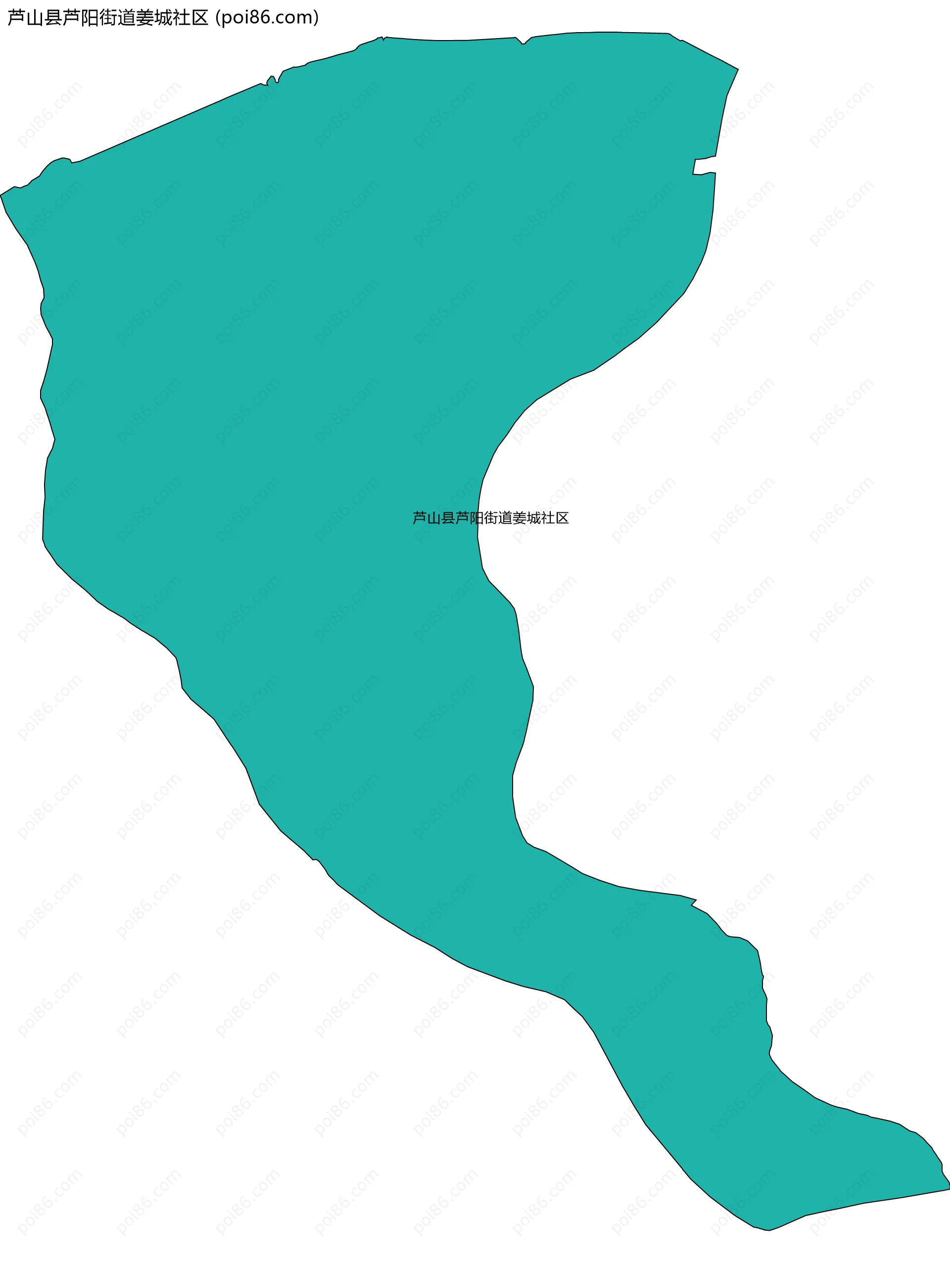 芦山县芦阳街道姜城社区边界地图