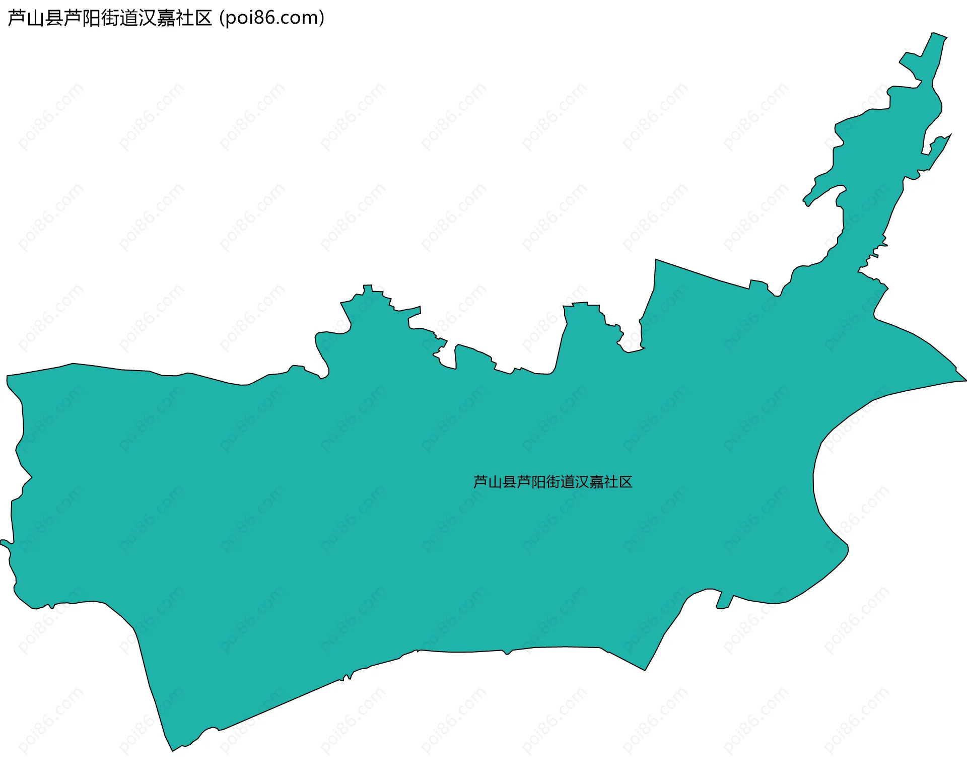 芦山县芦阳街道汉嘉社区边界地图