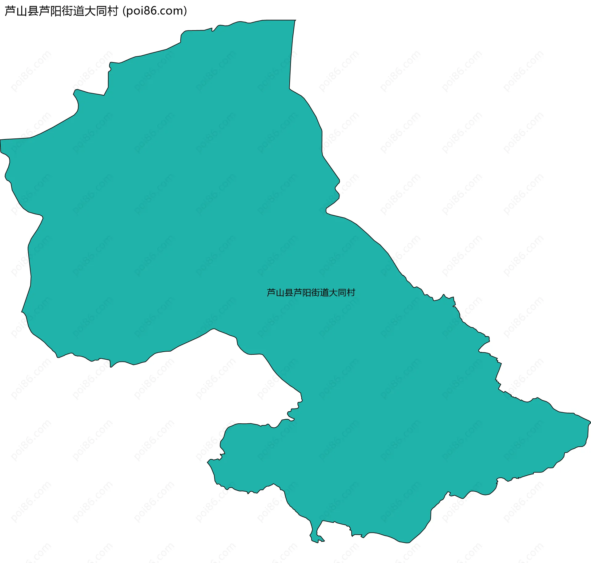 芦山县芦阳街道大同村边界地图