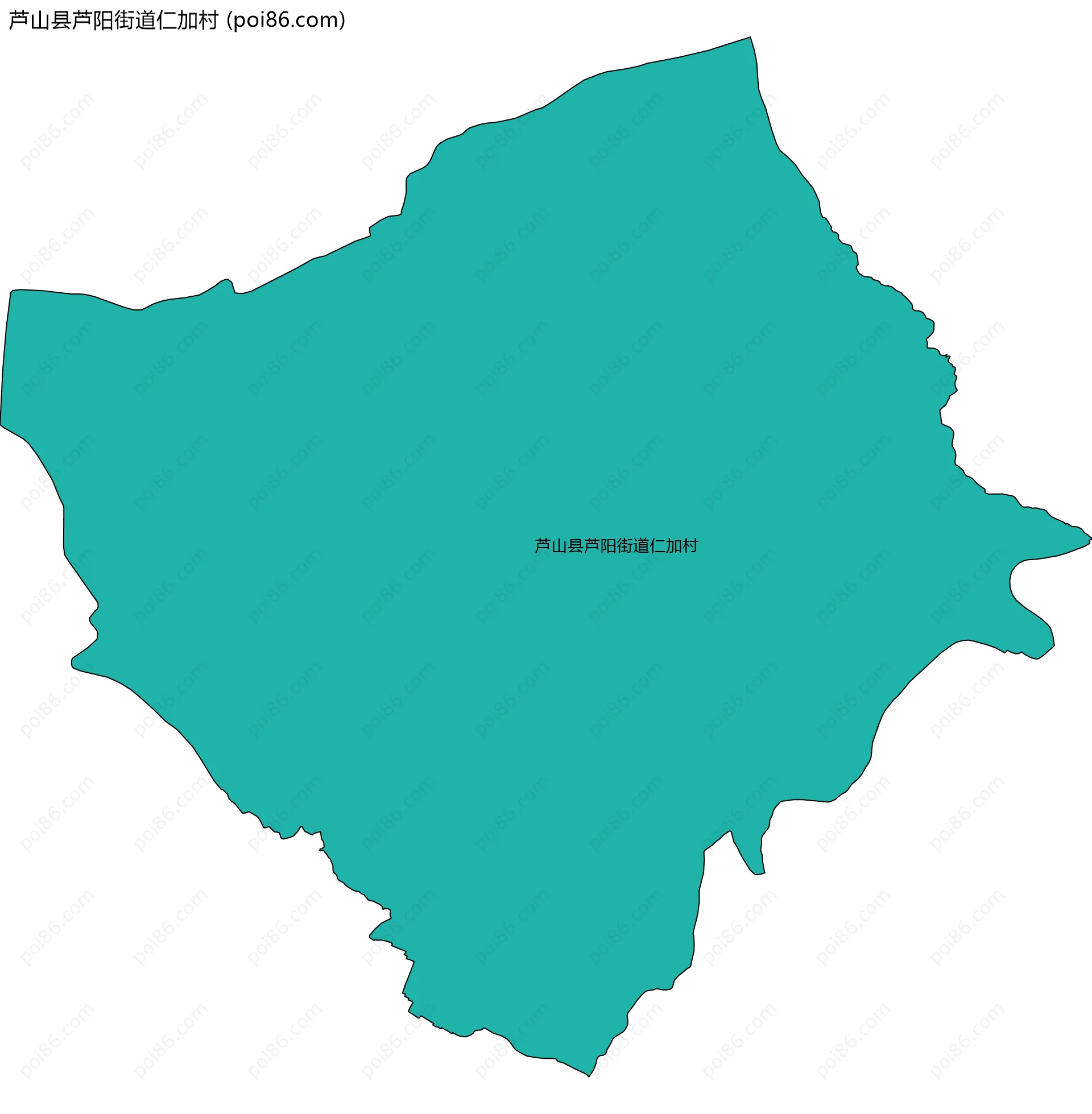 芦山县芦阳街道仁加村边界地图