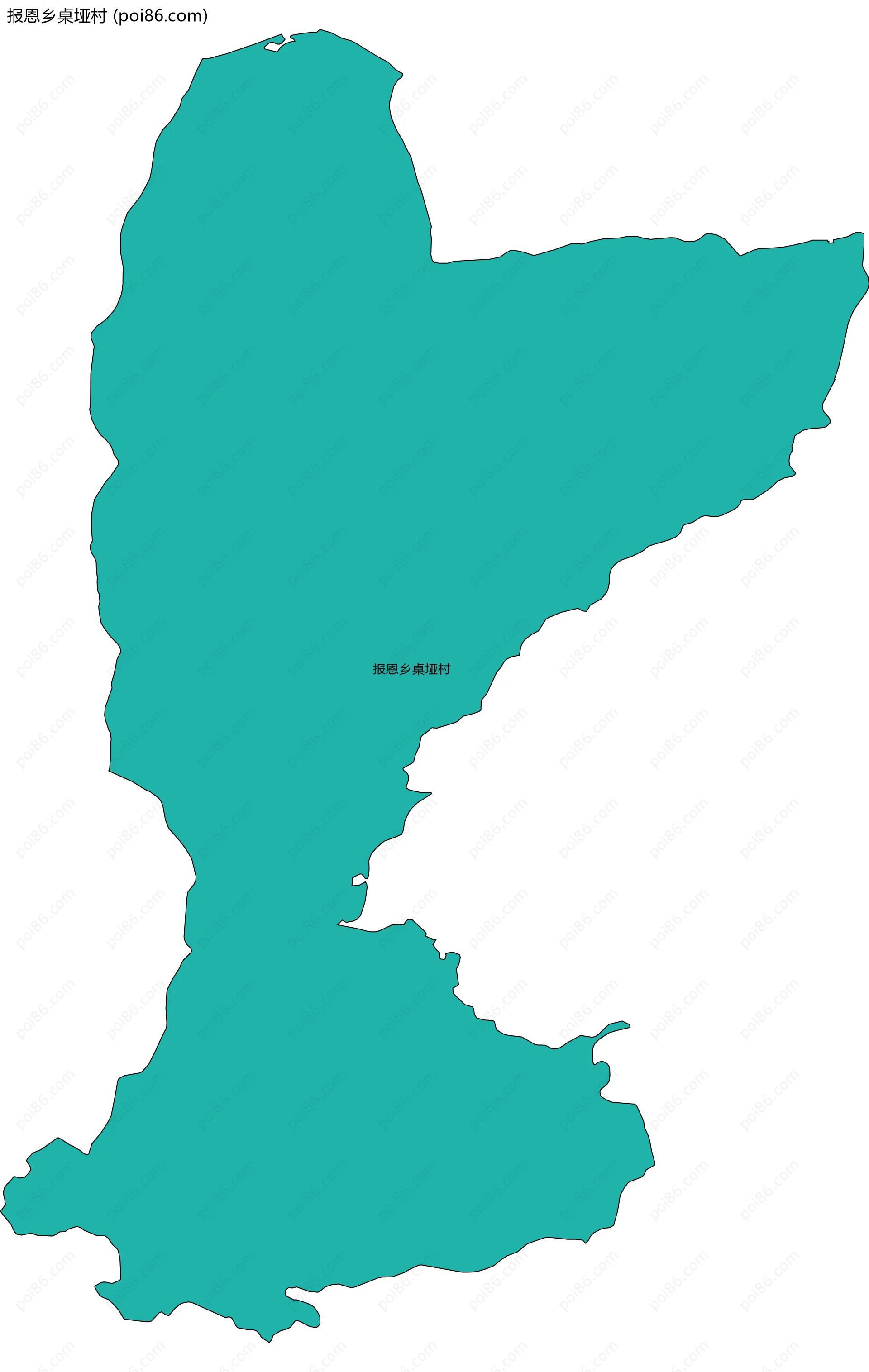 报恩乡桌垭村边界地图