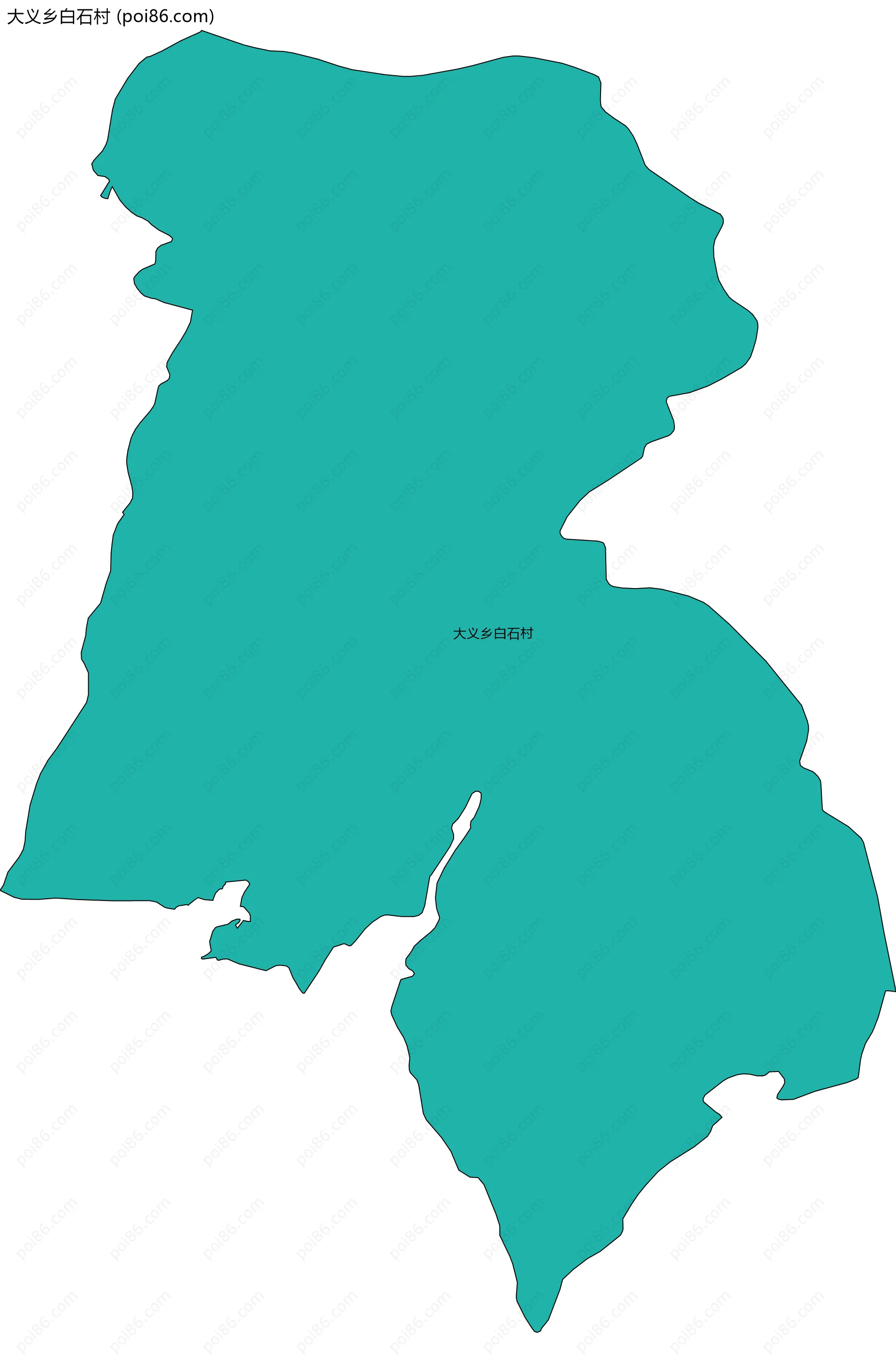 大义乡白石村边界地图
