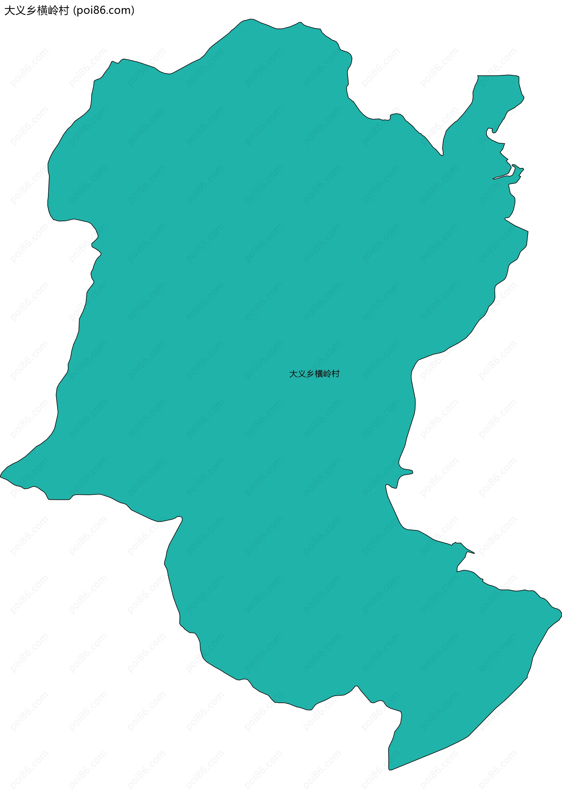 大义乡横岭村边界地图