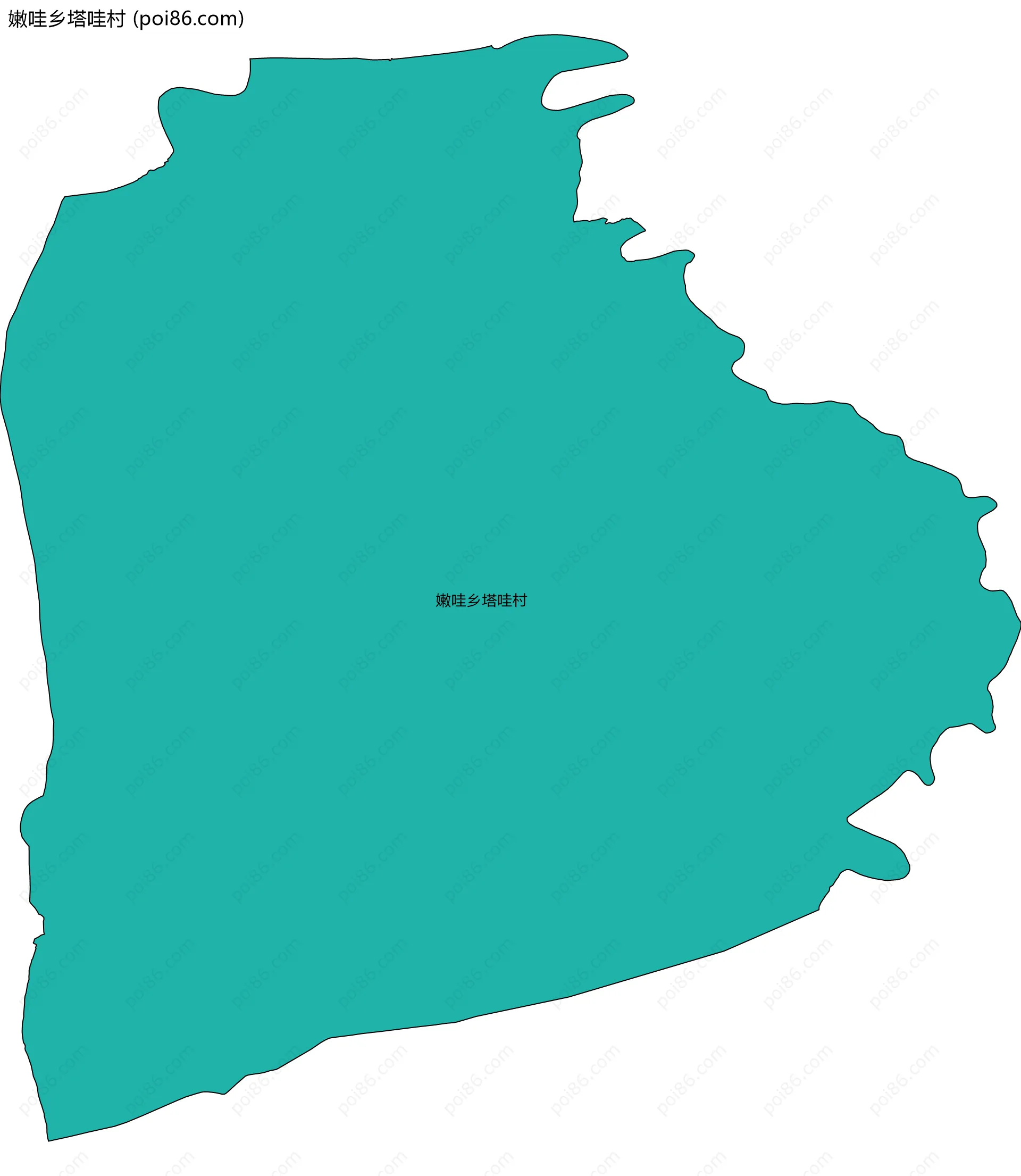 嫩哇乡塔哇村边界地图