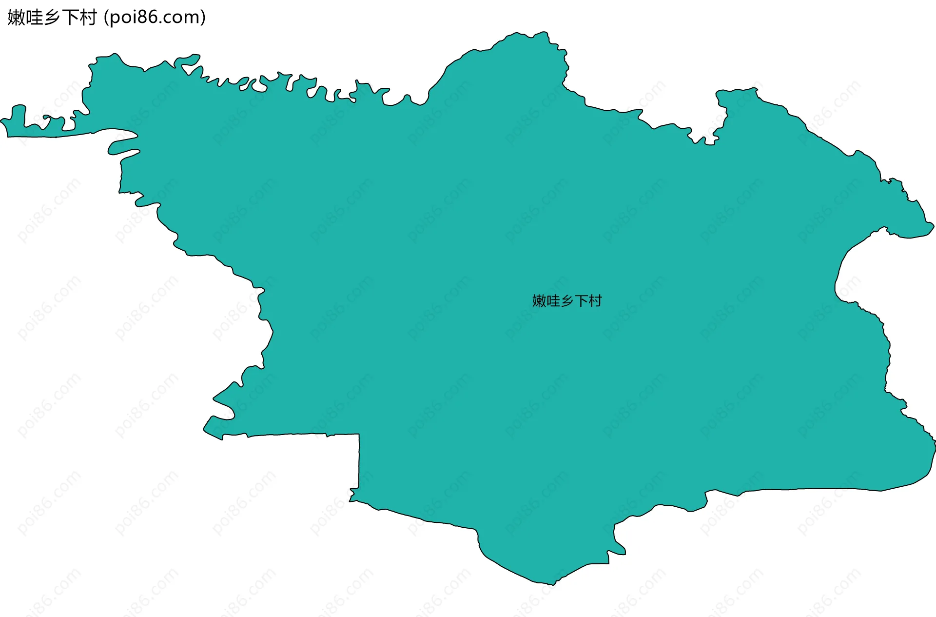 嫩哇乡下村边界地图
