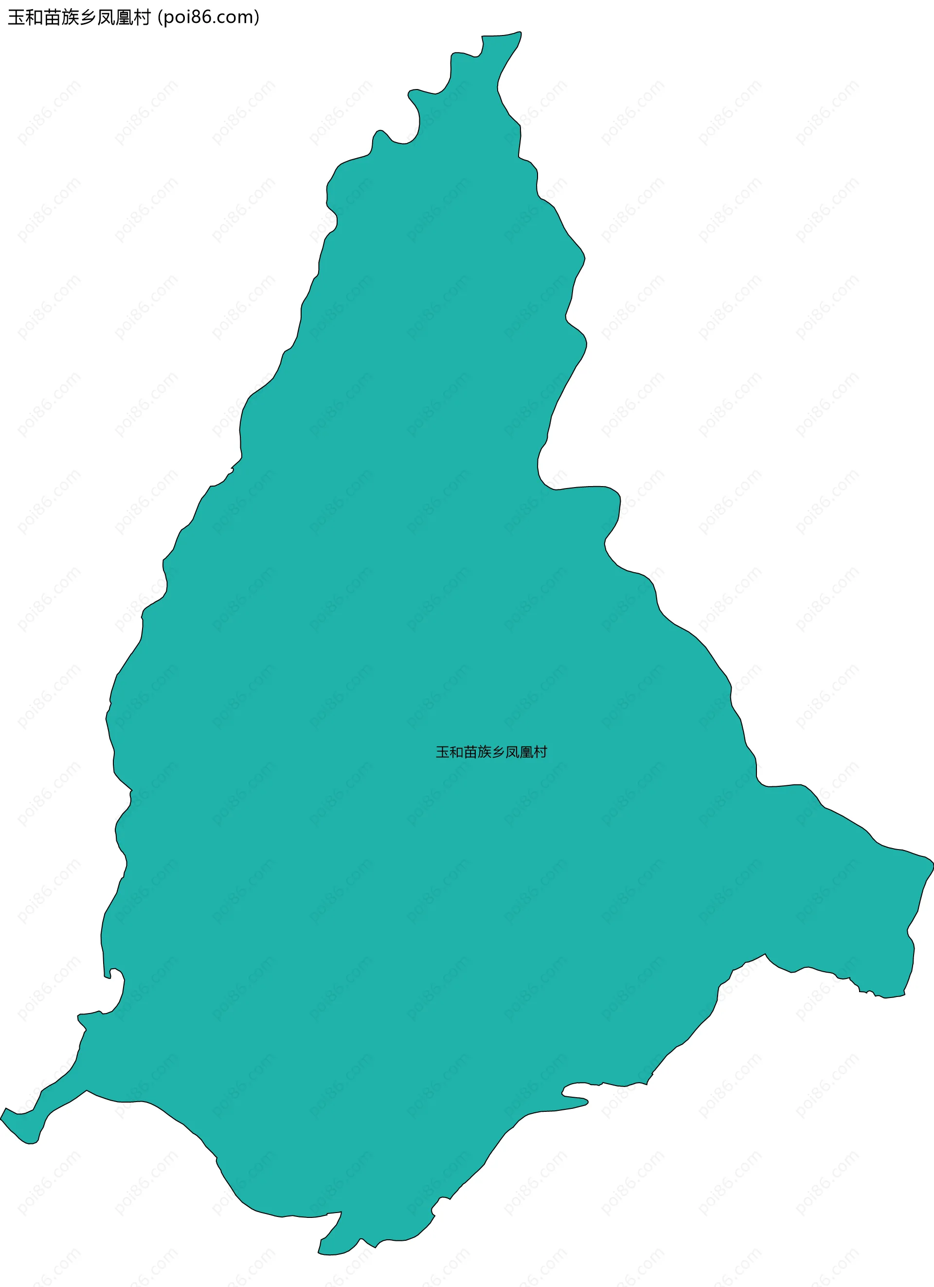 玉和苗族乡凤凰村边界地图