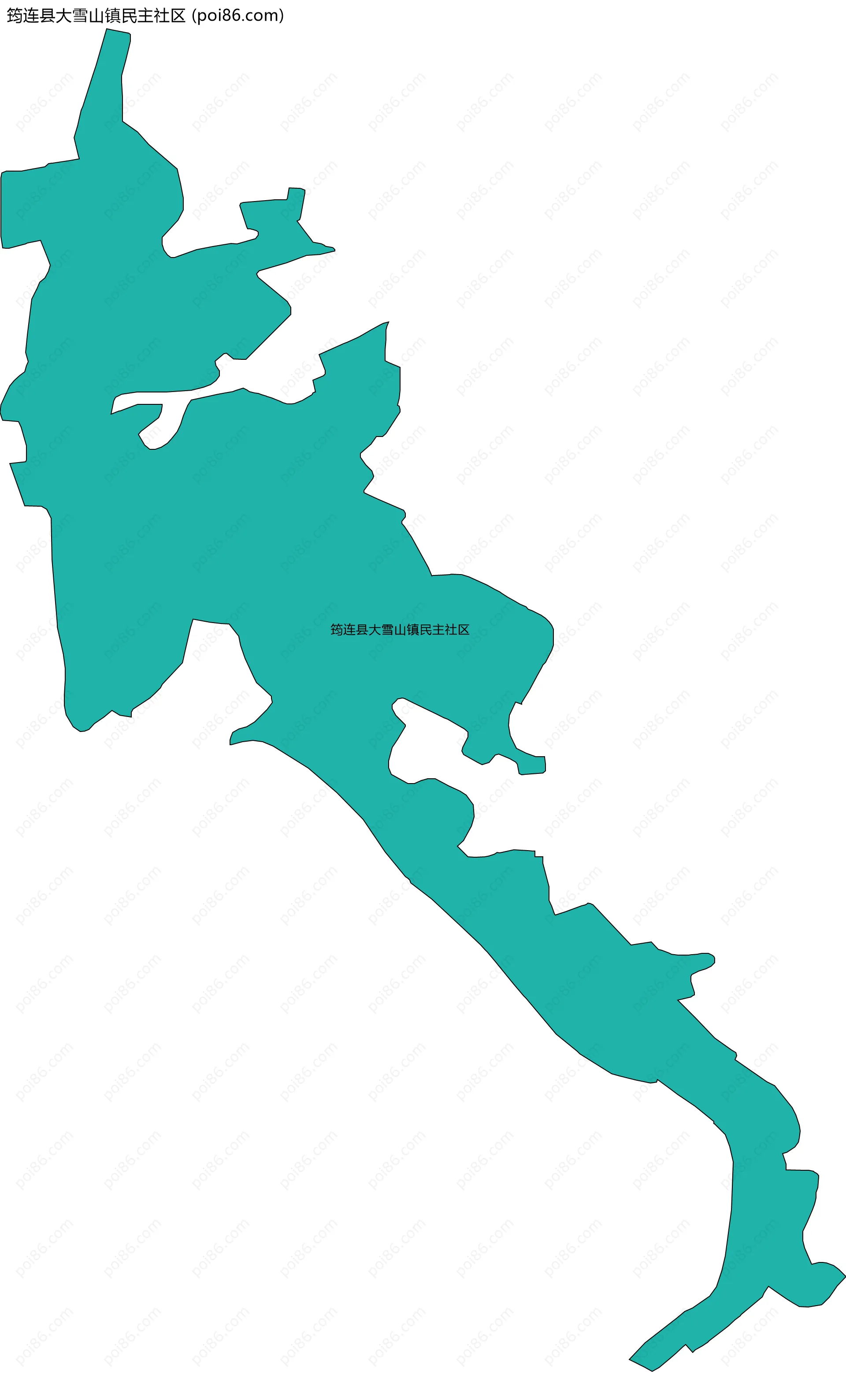 筠连县大雪山镇民主社区边界地图