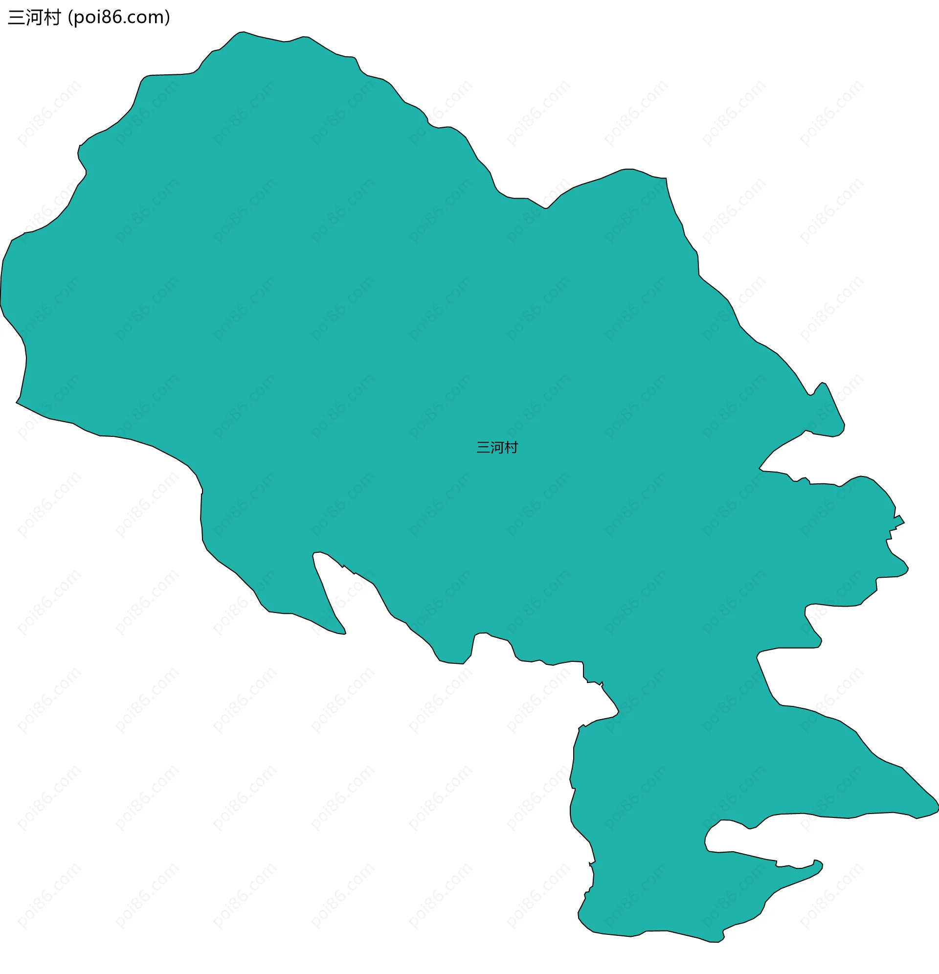 三河村边界地图