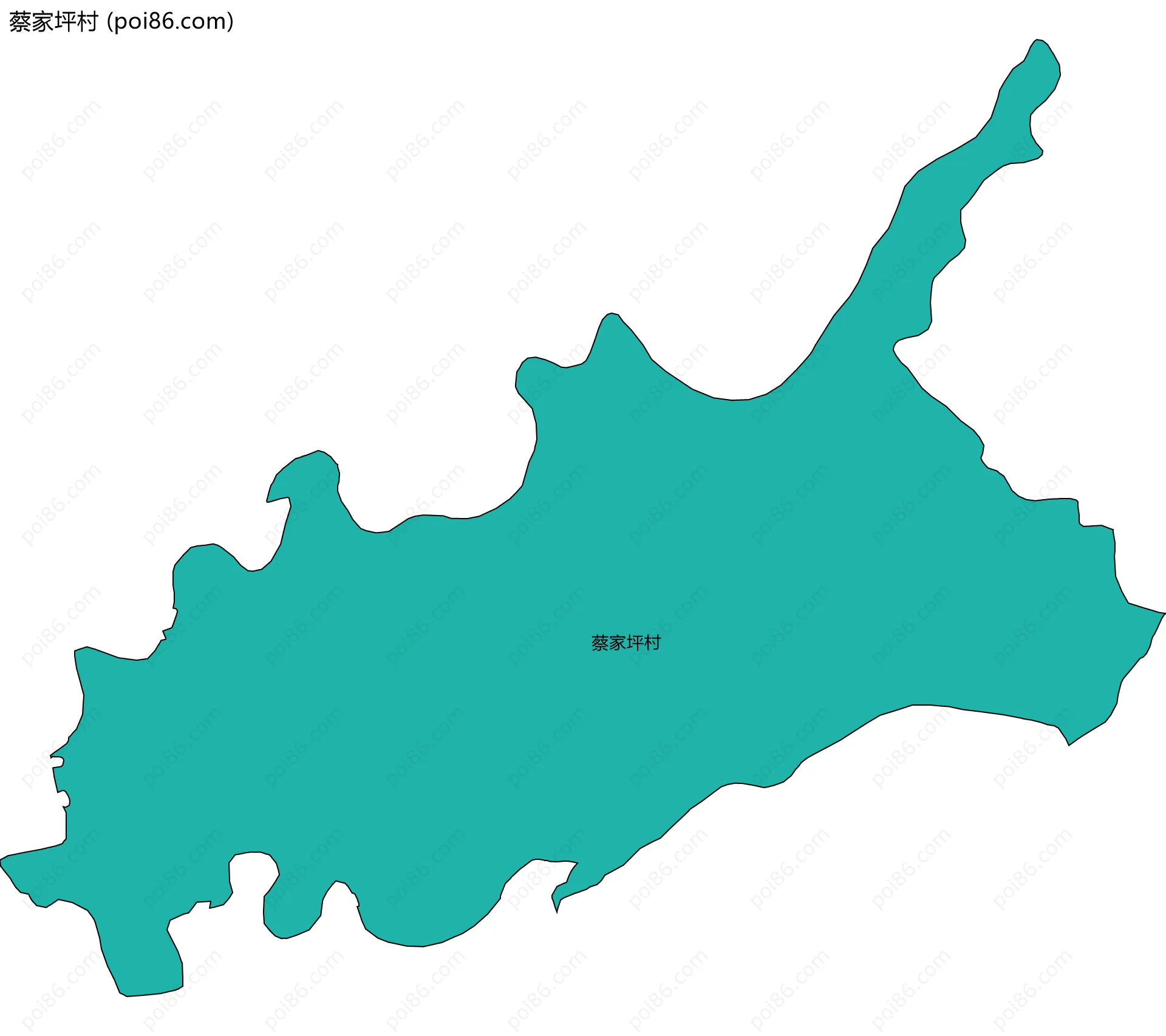 蔡家坪村边界地图