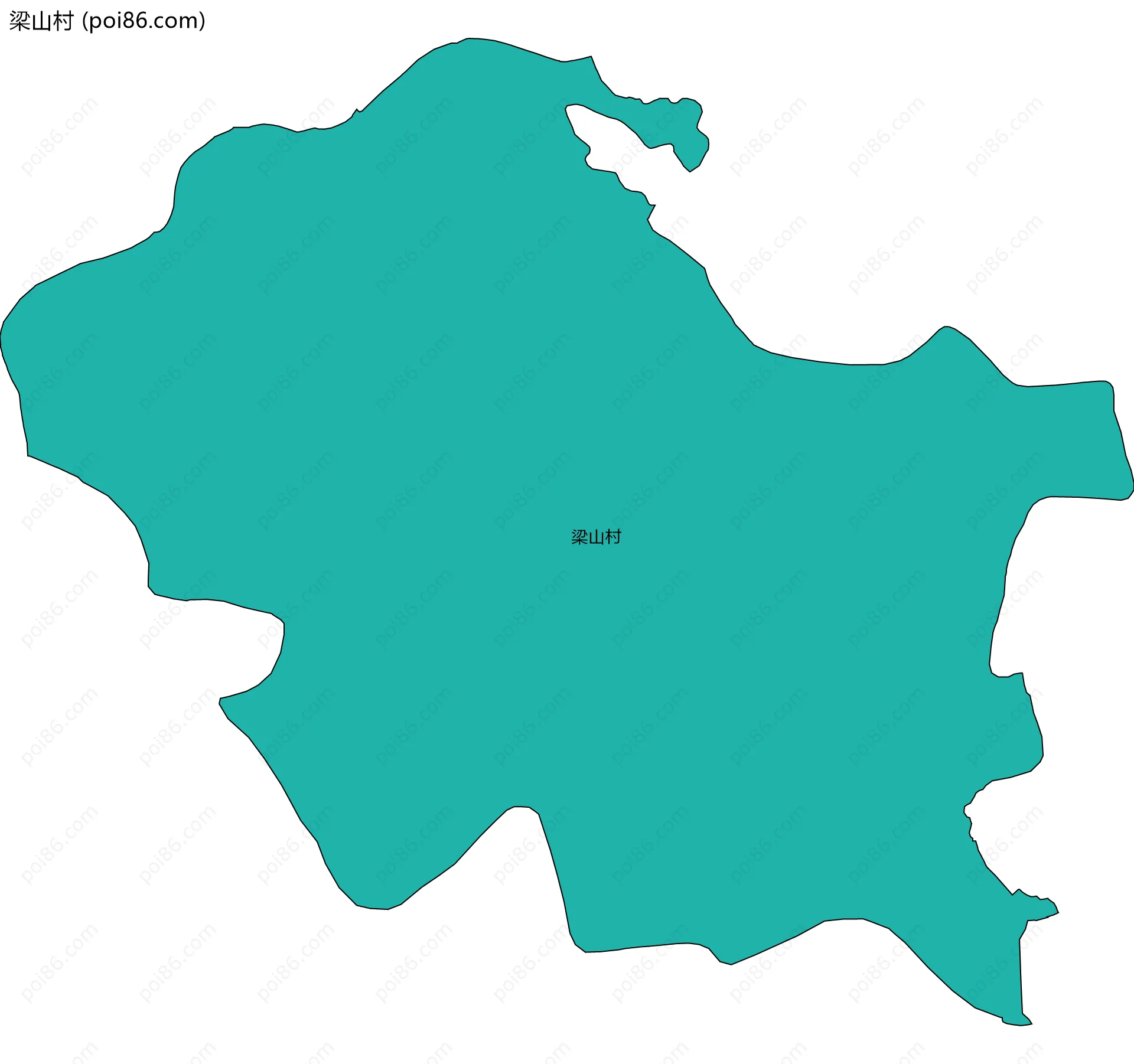 梁山村边界地图