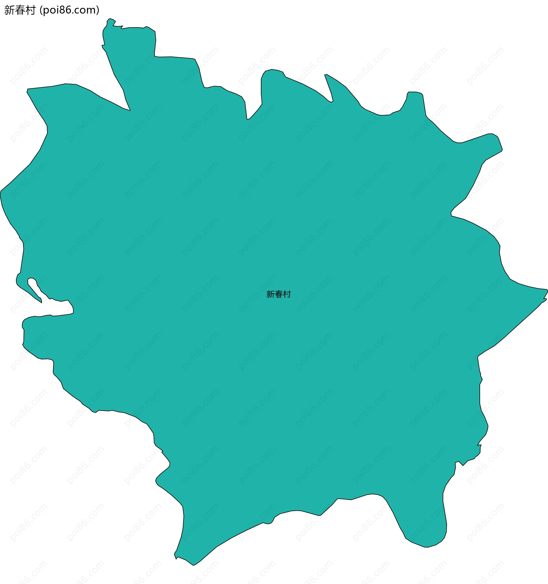 新春村边界地图