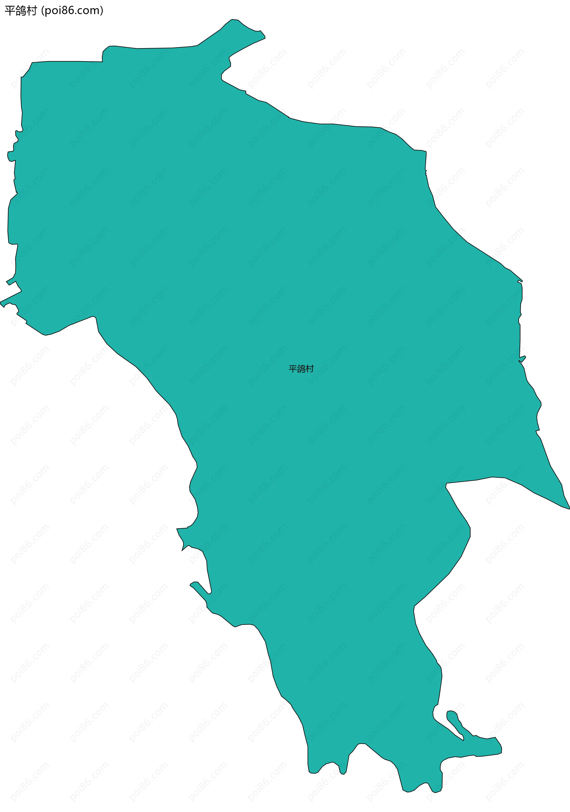 平鸽村边界地图