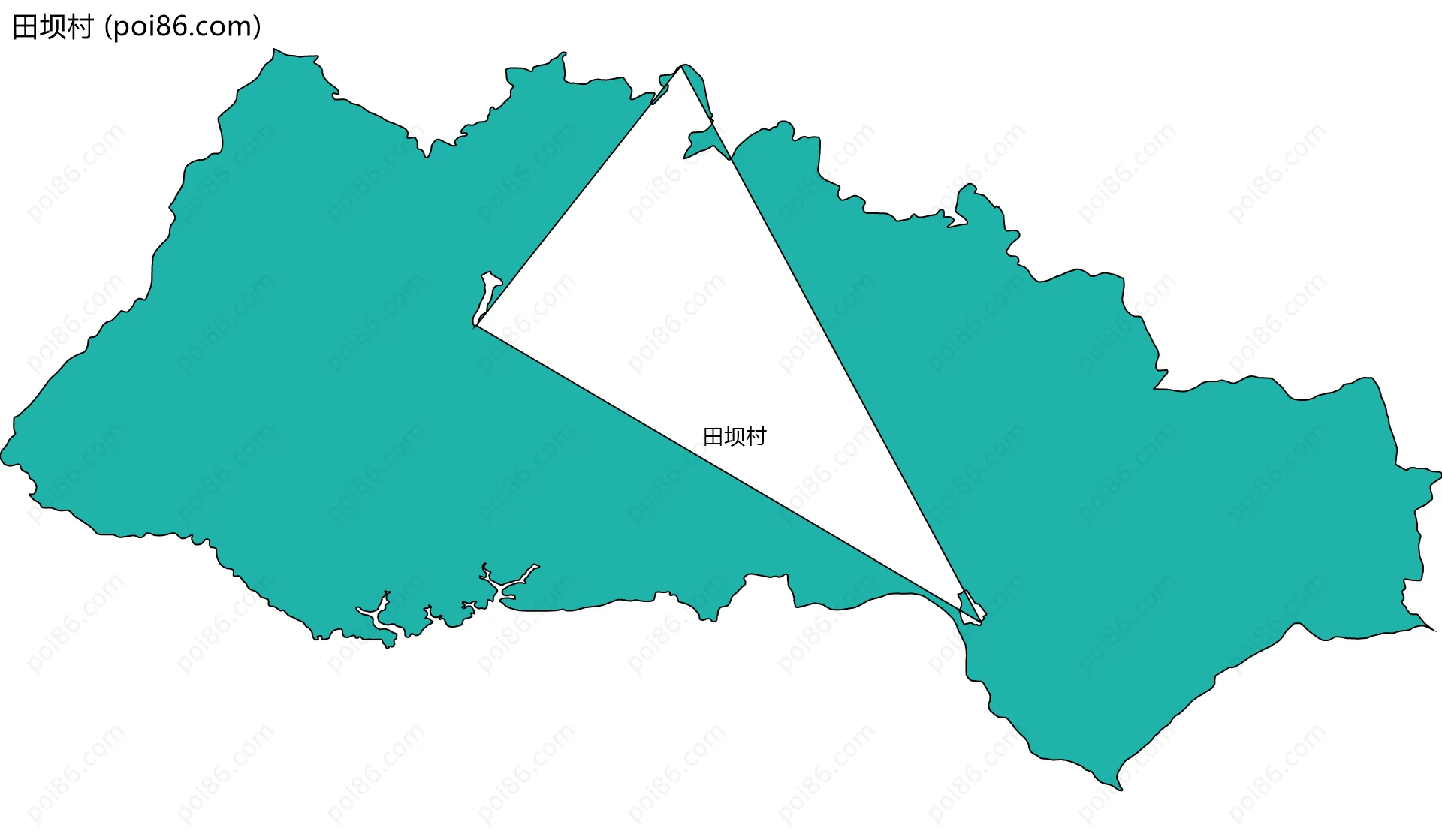 田坝村边界地图