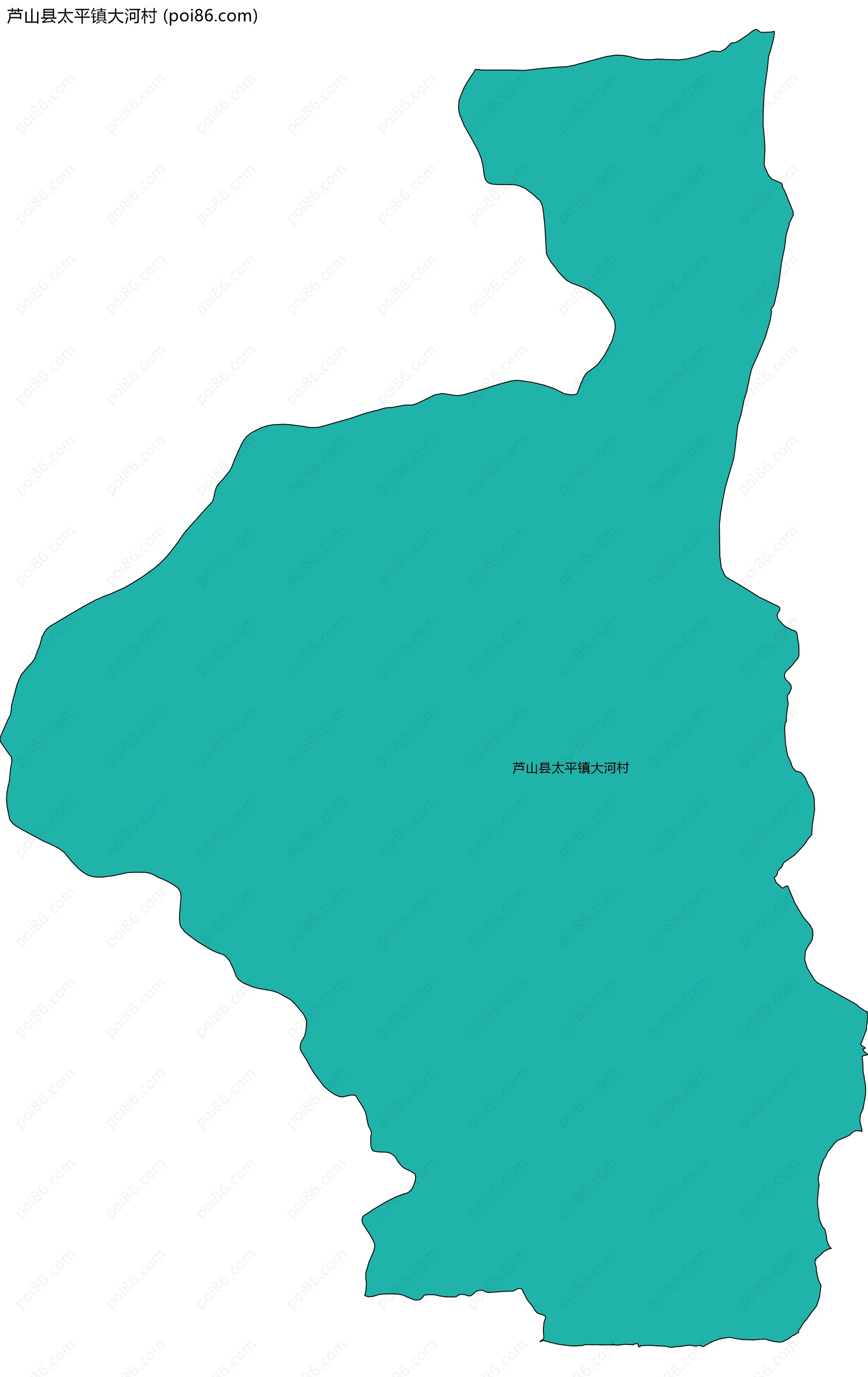 芦山县太平镇大河村边界地图