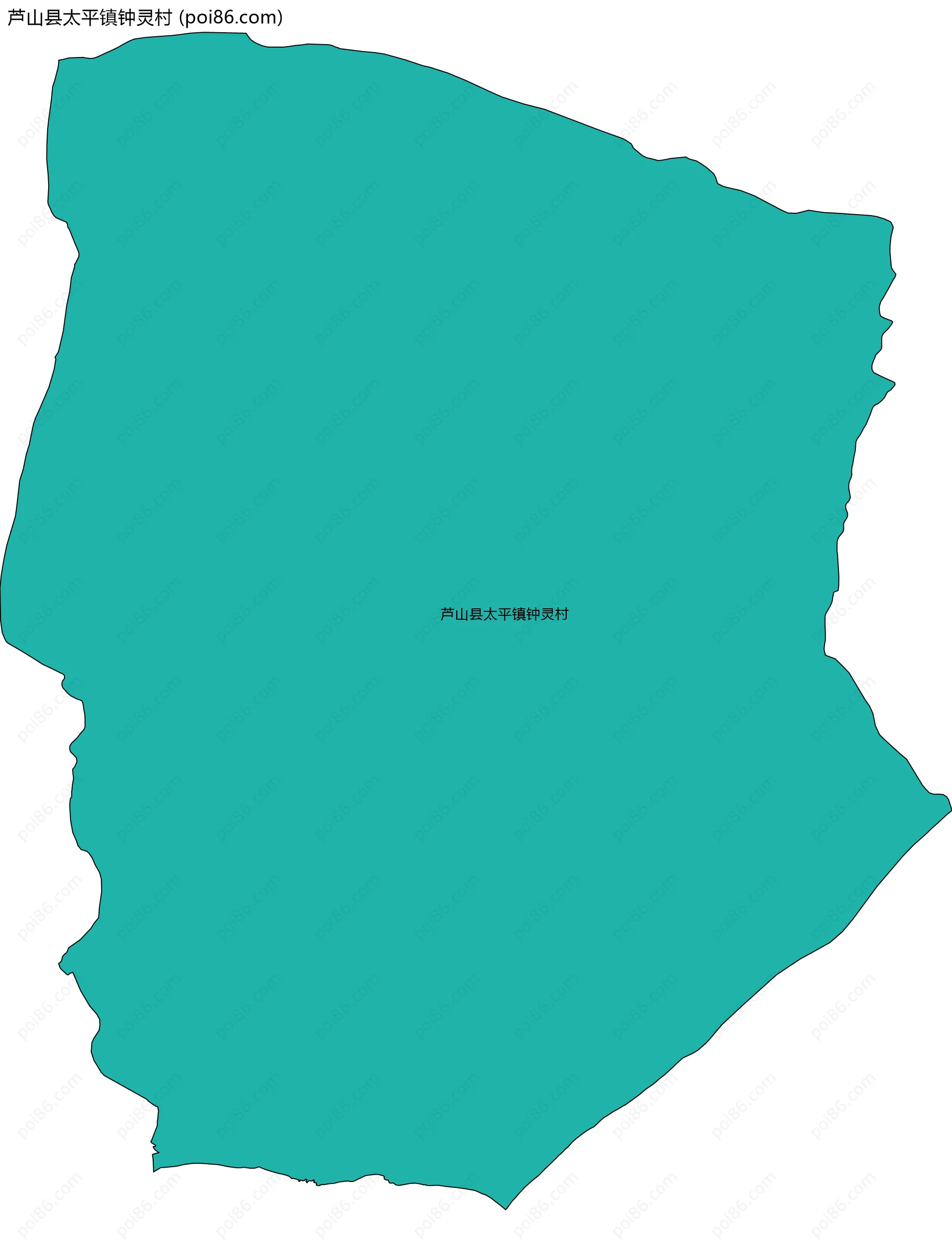芦山县太平镇钟灵村边界地图