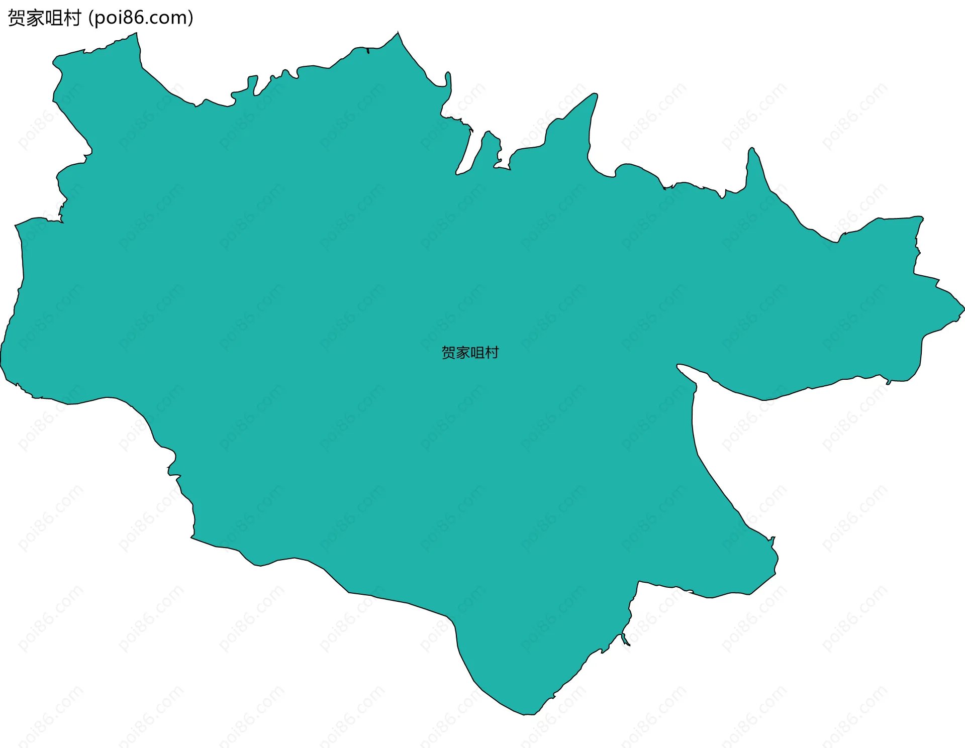 贺家咀村边界地图